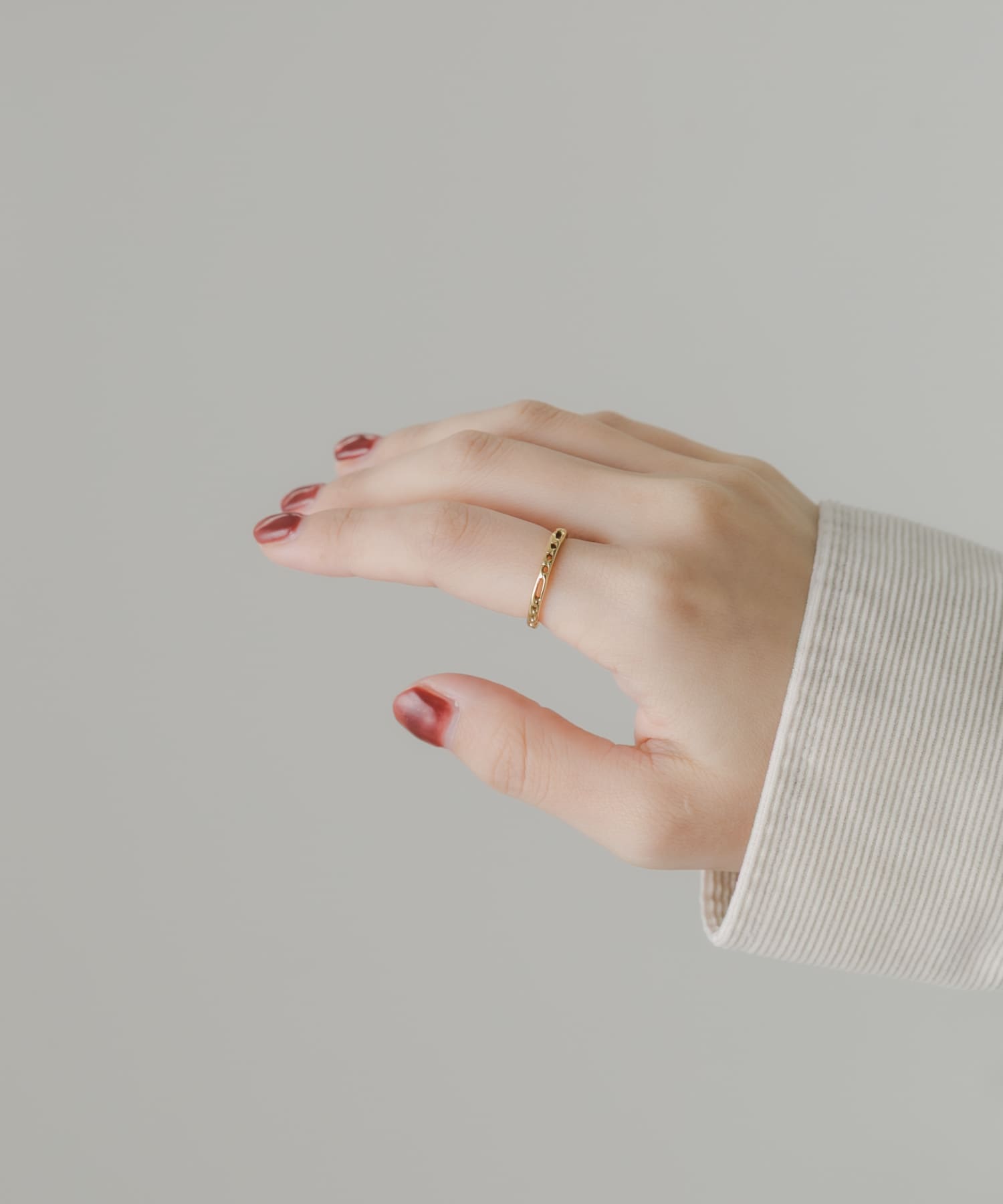 ステンレスチェーンモチーフリング GLD 10.5