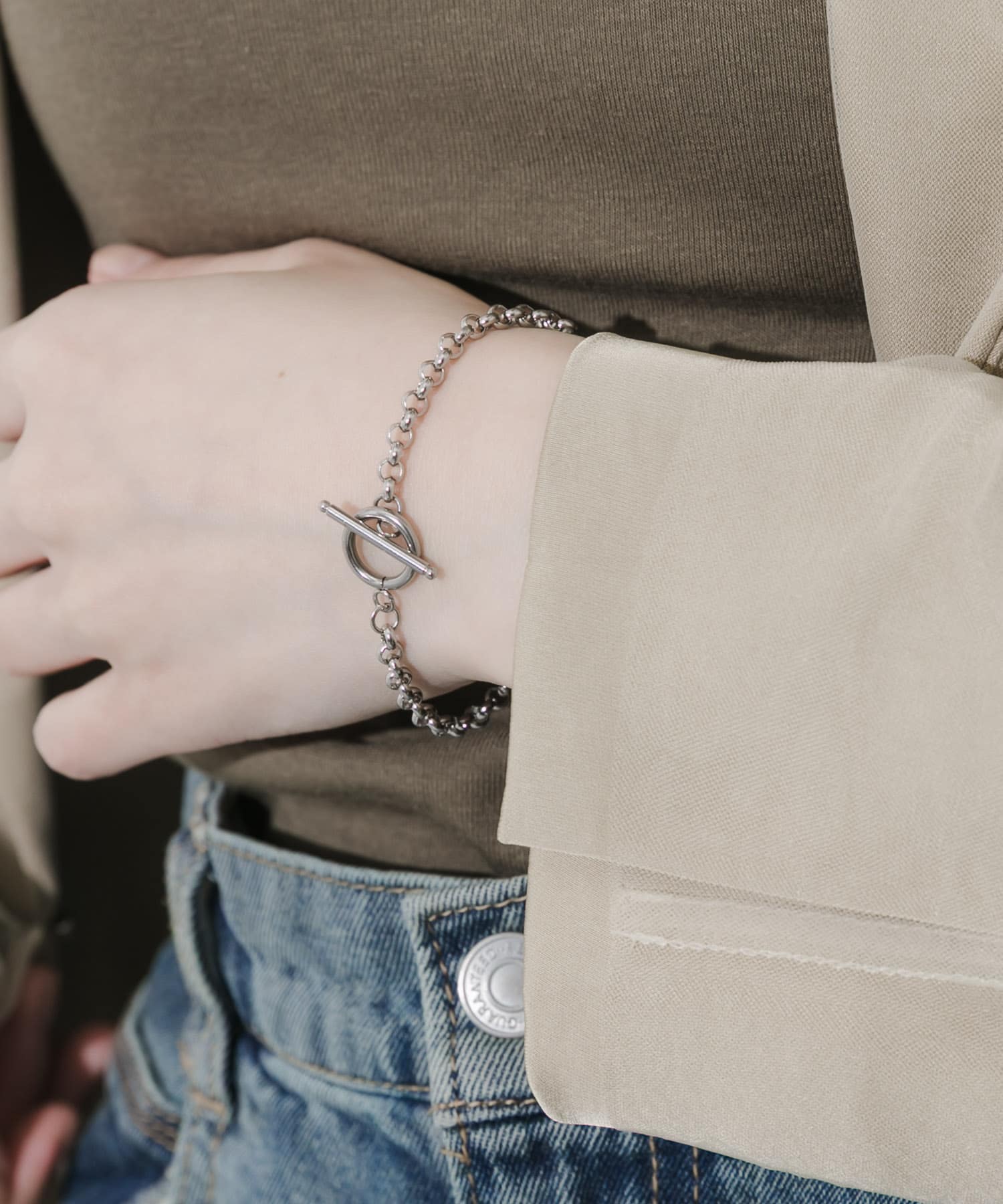 ステンレスシンプルマンテルブレスレット SLV -