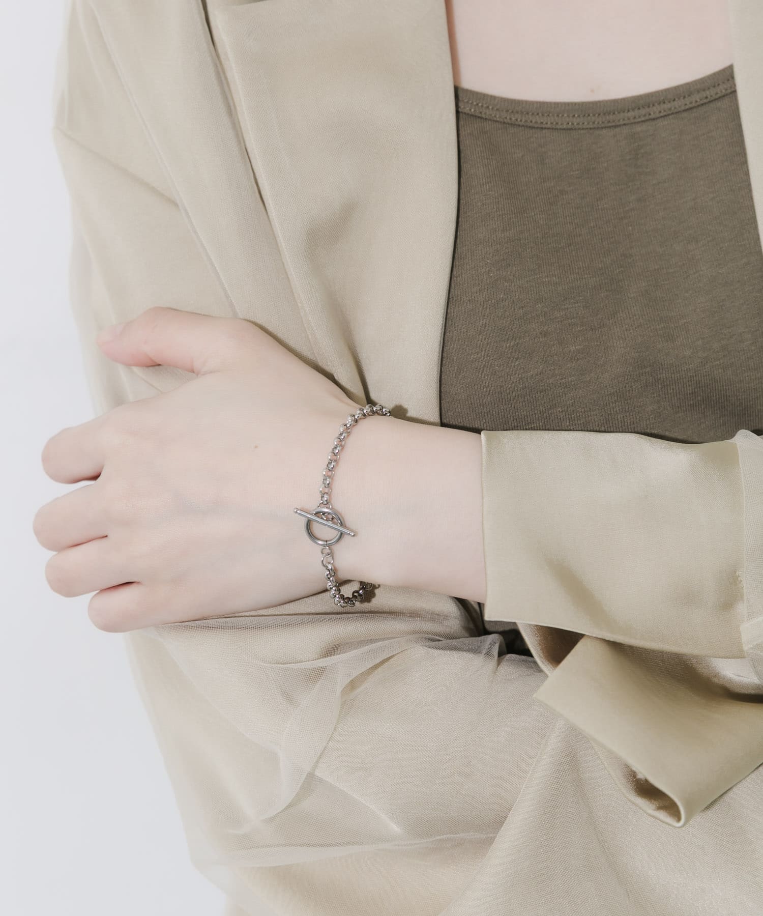 ステンレスシンプルマンテルブレスレット SLV -