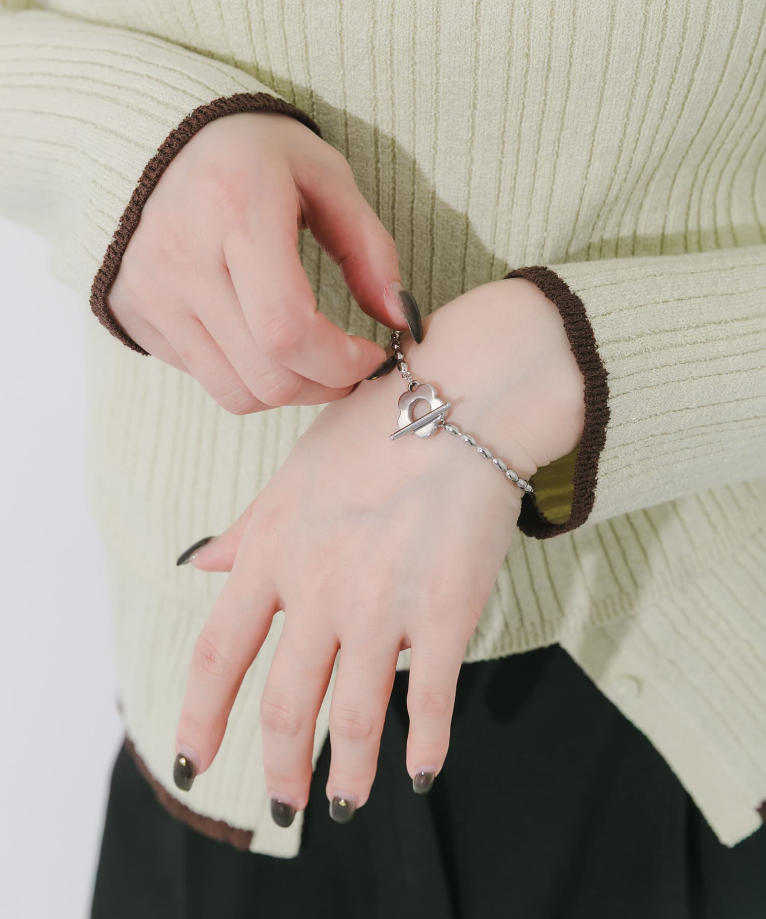 ステンレスフラワーマンテルブレスレット SLV -