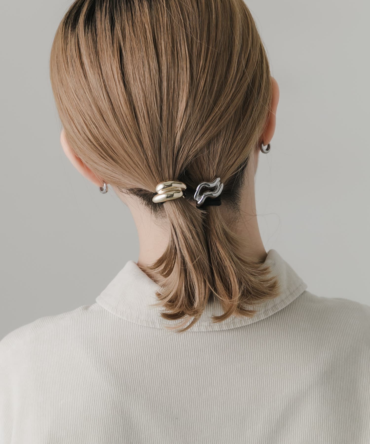 ニュアンスメタル2セットヘアポニー GD/SV -