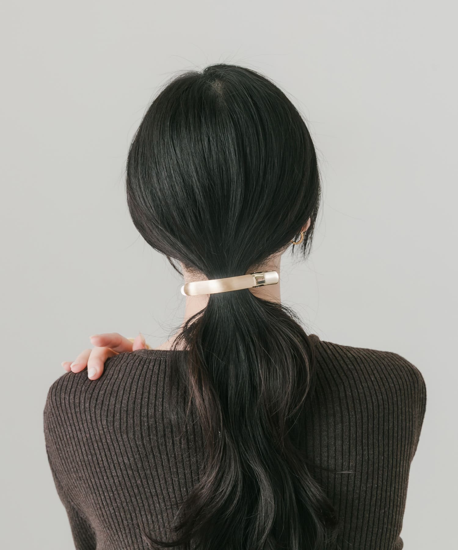 メタルウェーブヘアクリップ GLD -