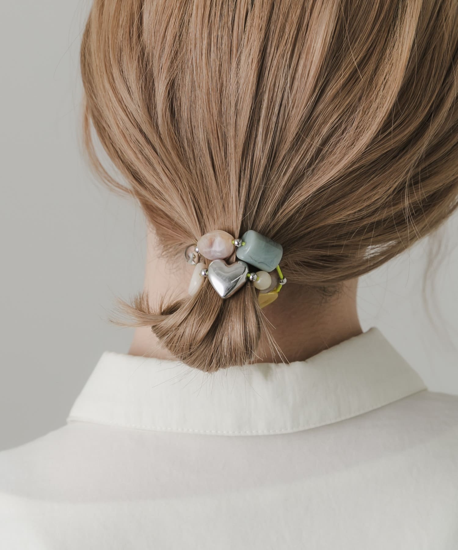 『再入荷』クリアビーズモチーフヘアポニー