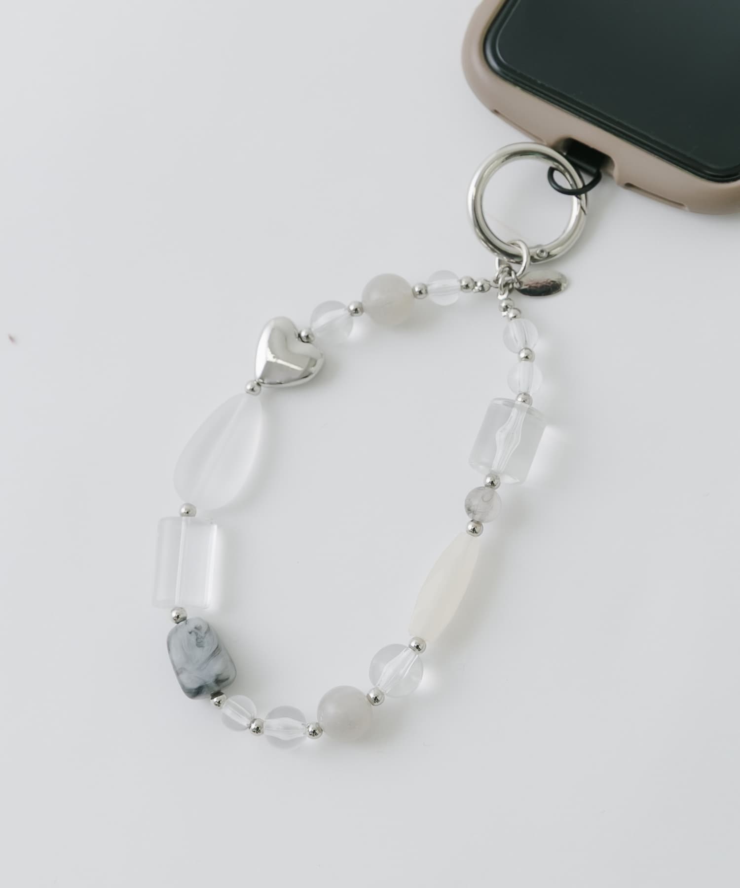 クリアビーズモチーフキーチェーン