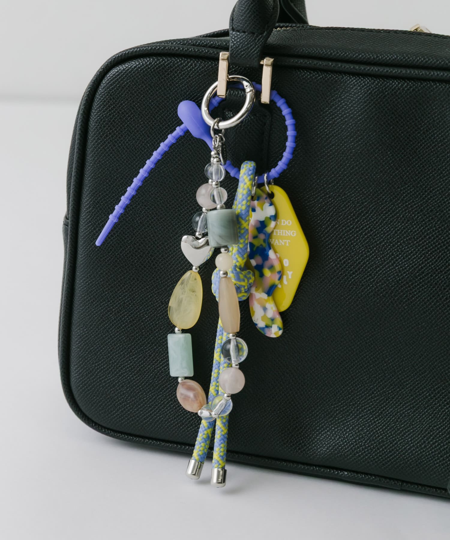 クリアビーズモチーフキーチェーン BRG -