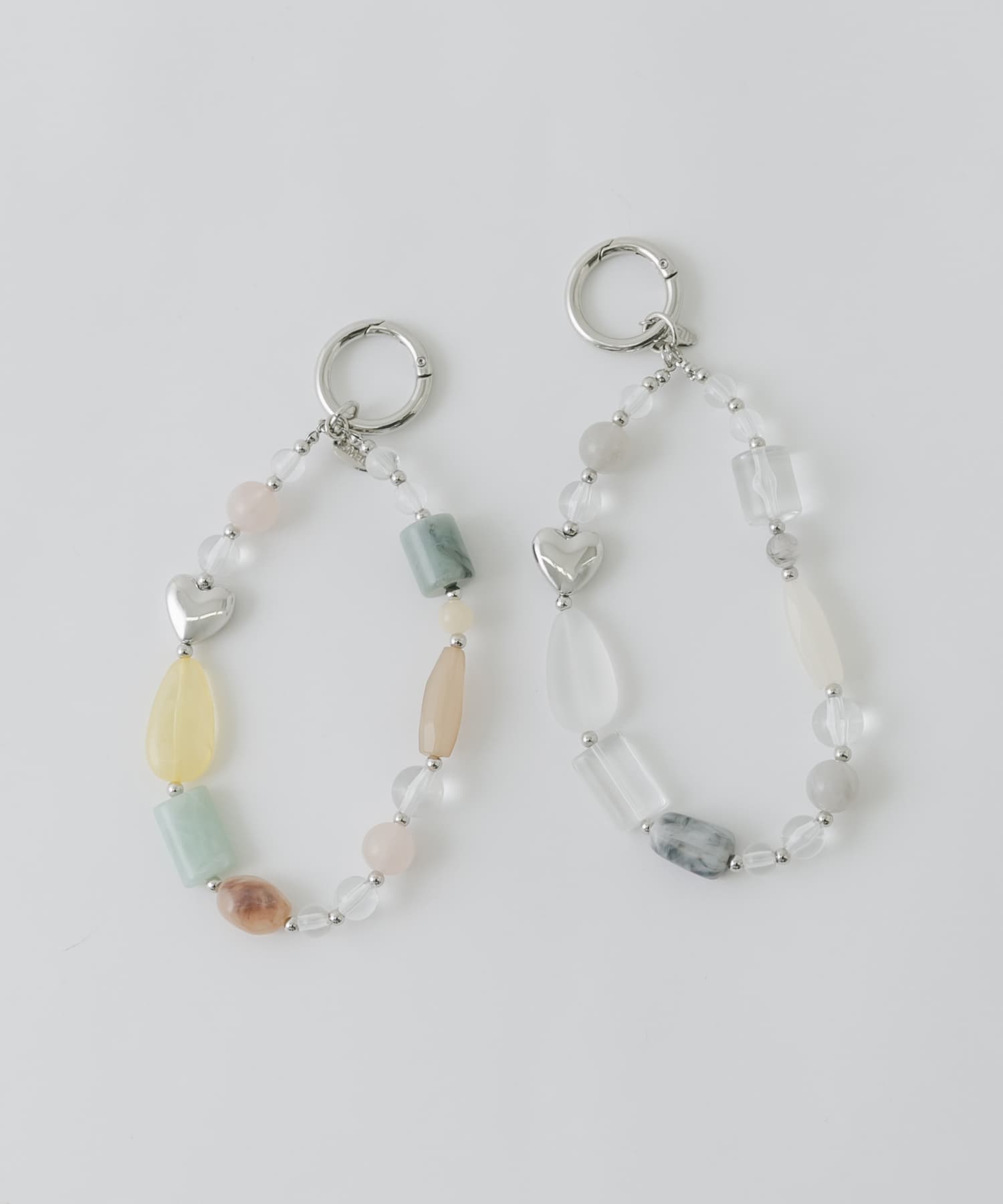 クリアビーズモチーフキーチェーン BRG -