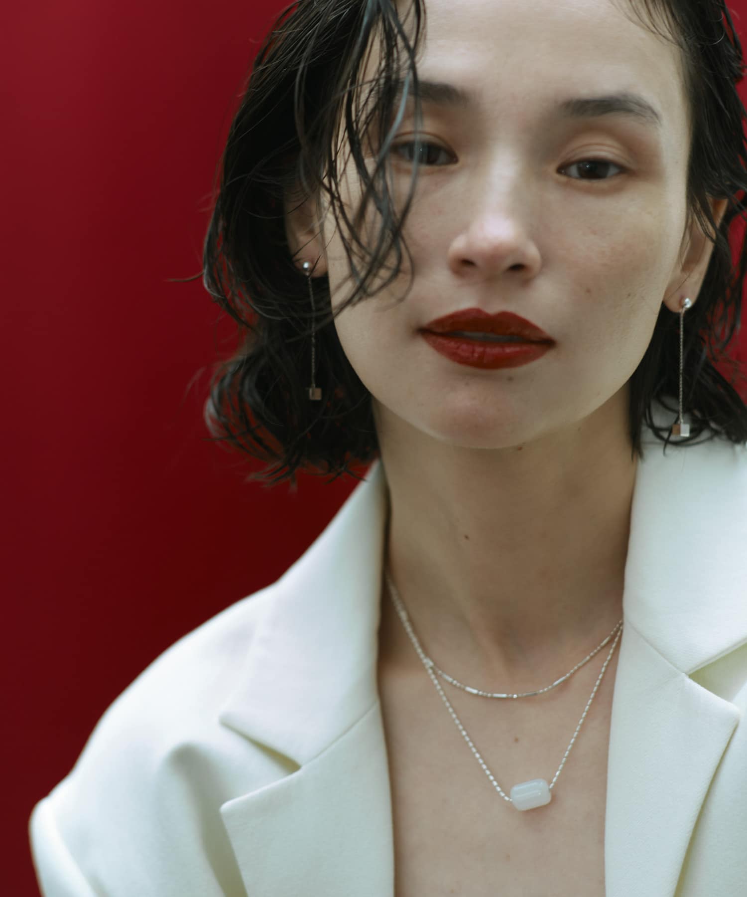 SMELLY so'　cube chain  pierce SLV -