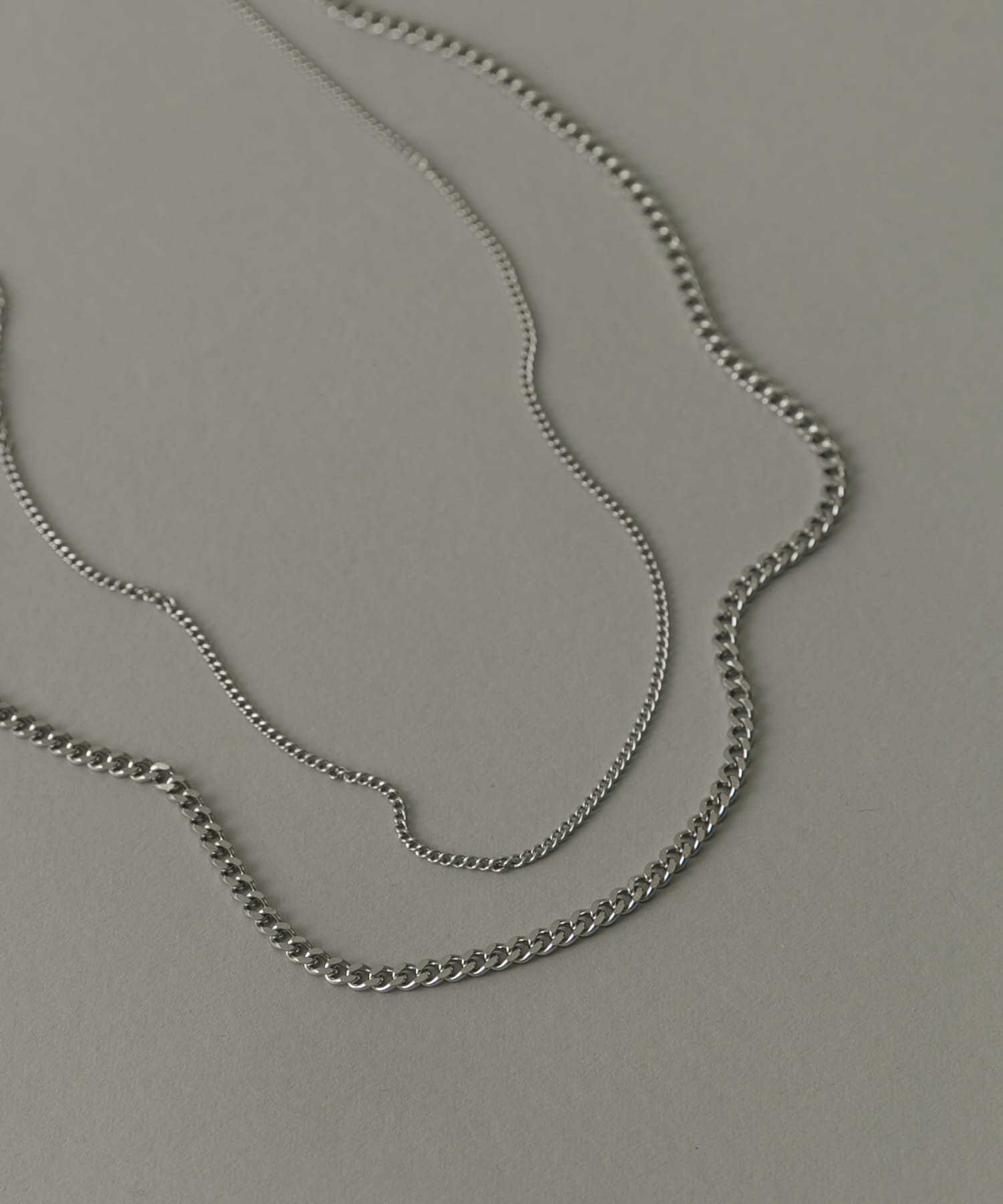 ステンレスダブルチェーンネックレス SLV -