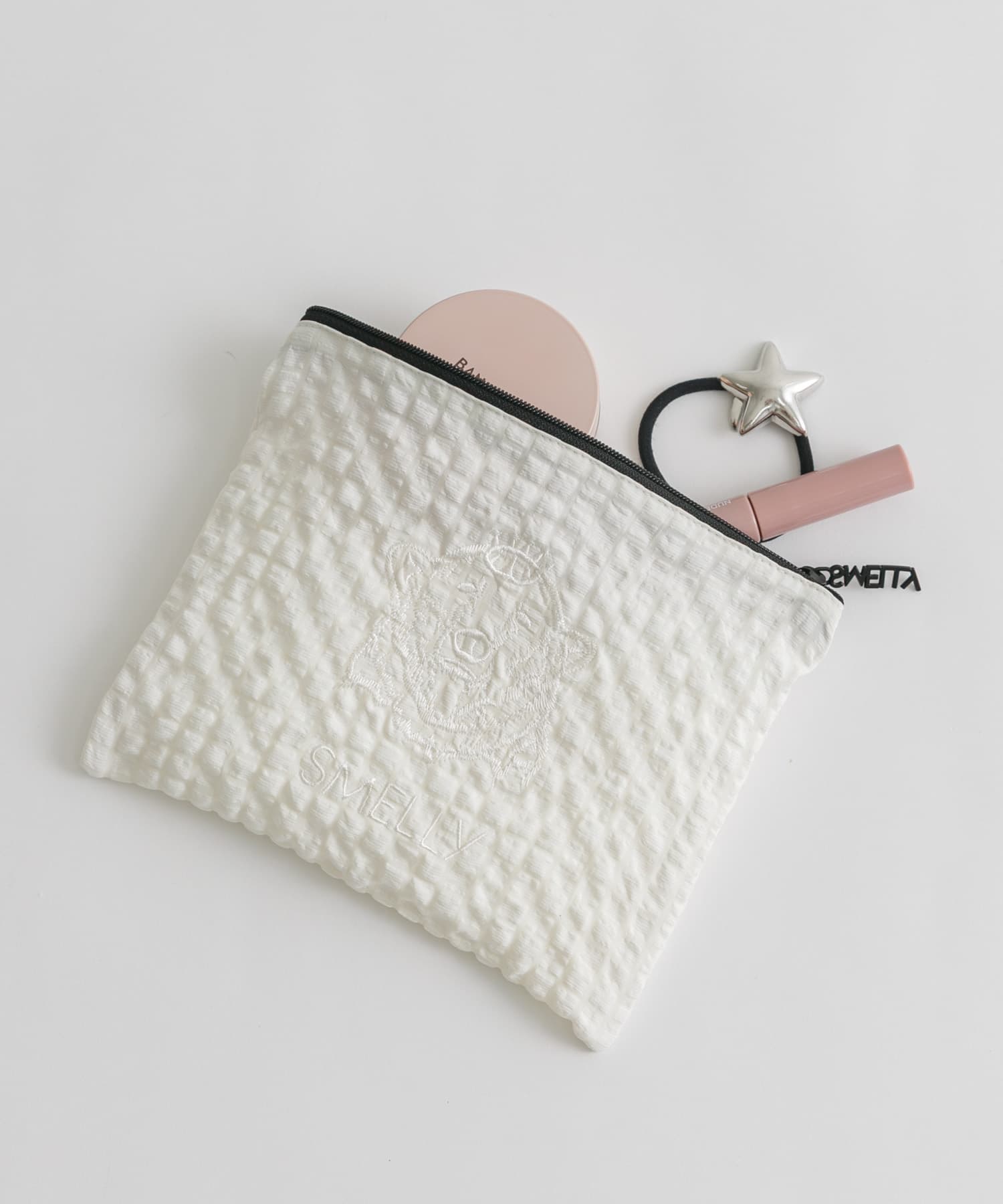 MELLYポーチM WHT.CHECK -