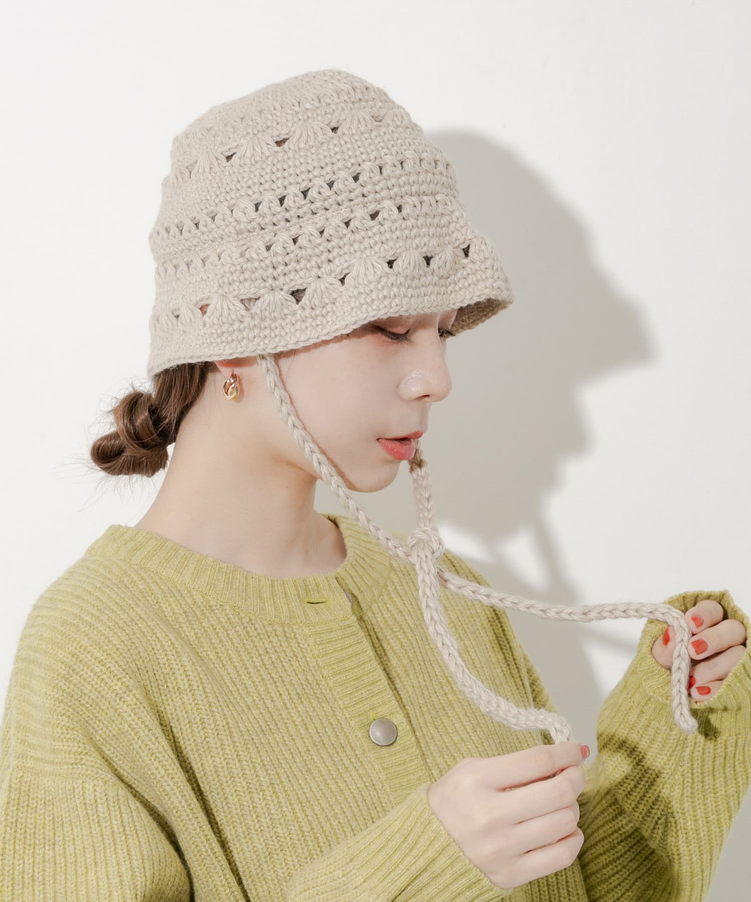 クロシェニットハット BEG -