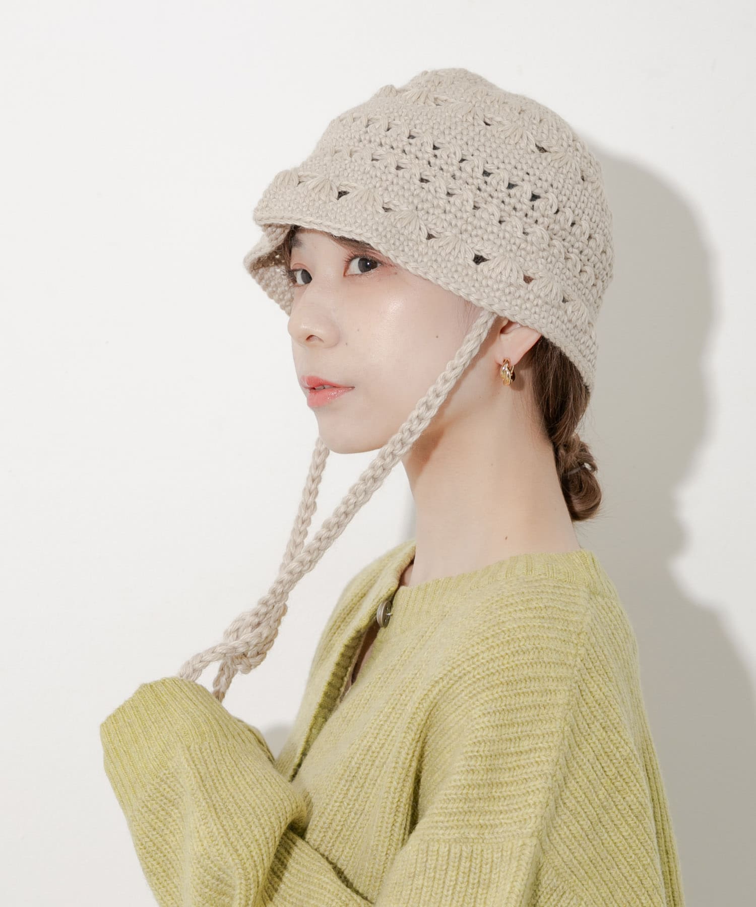 クロシェニットハット BEG -