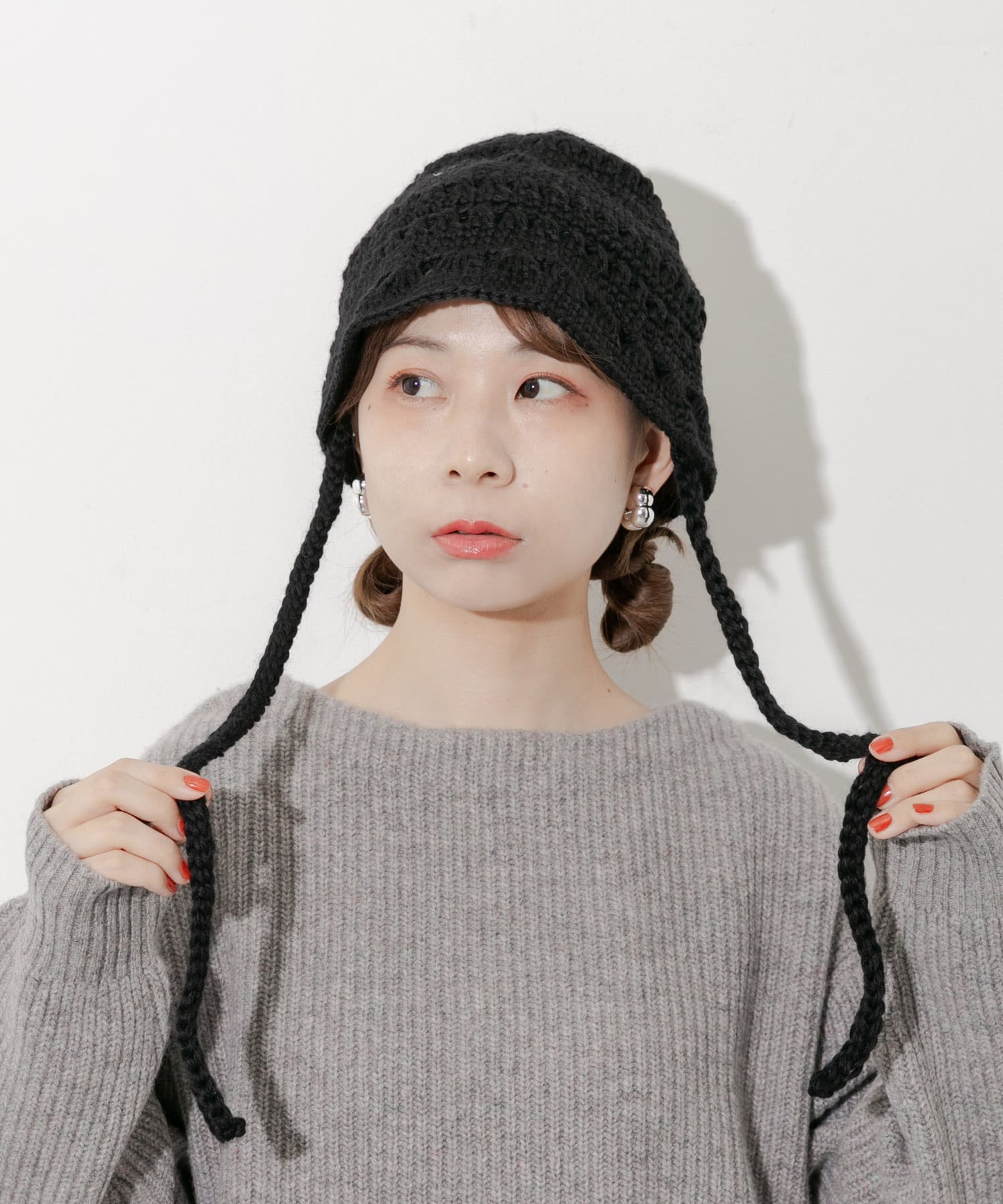 クロシェニットハット BLK -