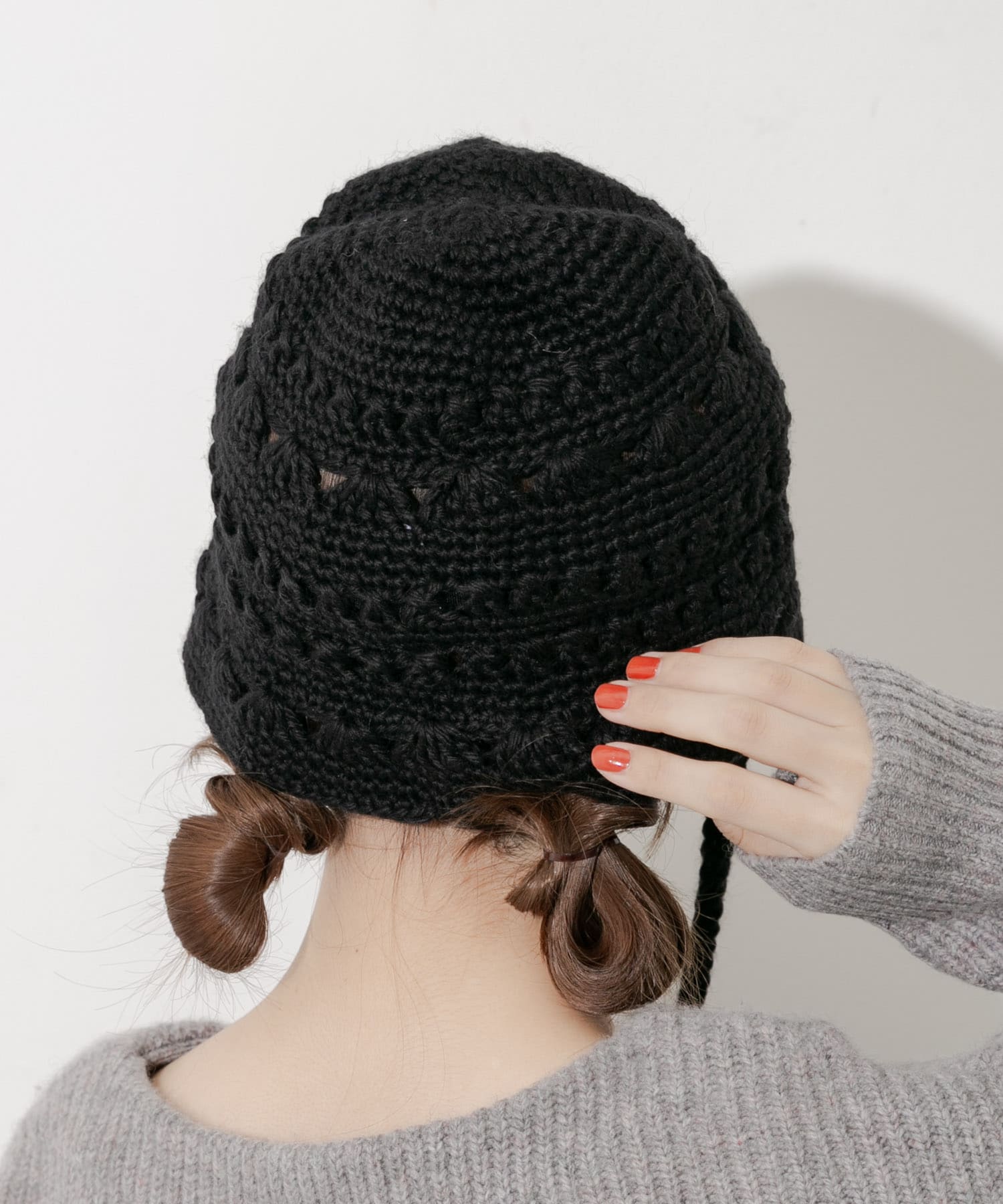 クロシェニットハット BLK -