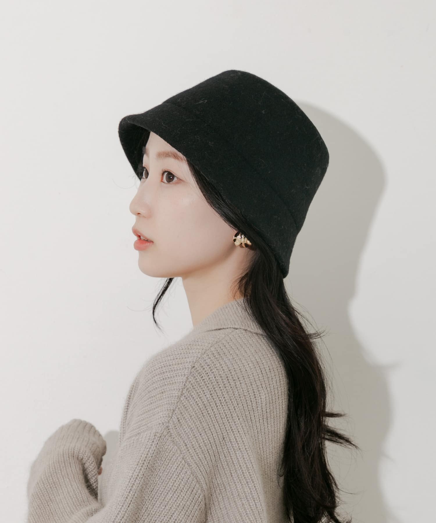 ソフトウールバケットハット BLK -