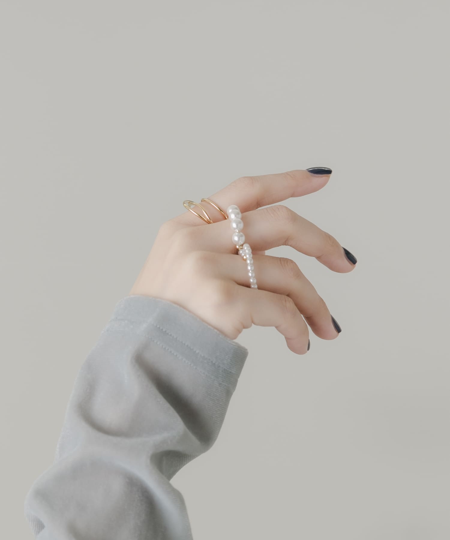 ダブルフィンガーパール2セットリング