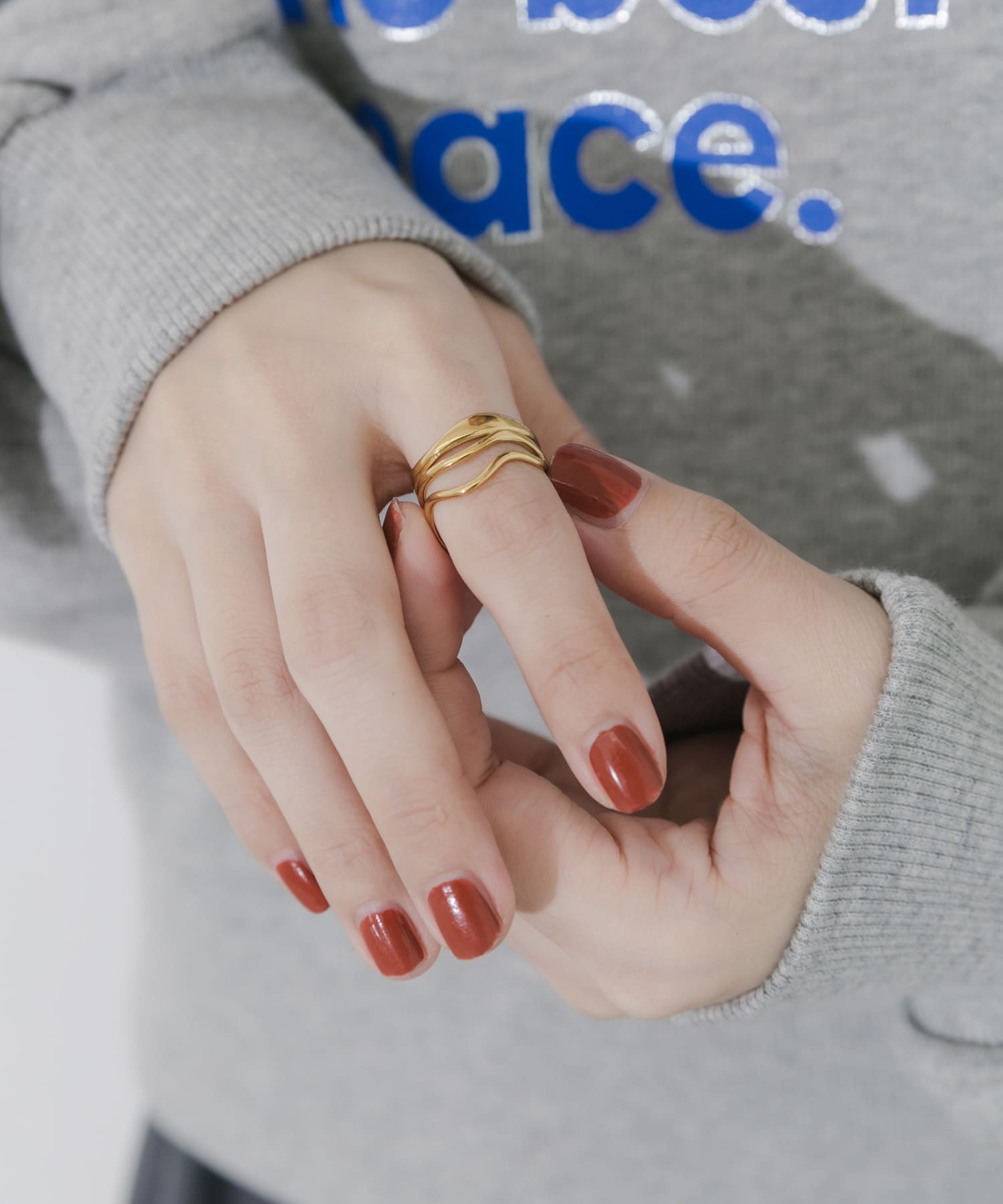 ステンレスニュアンスウェーブリング