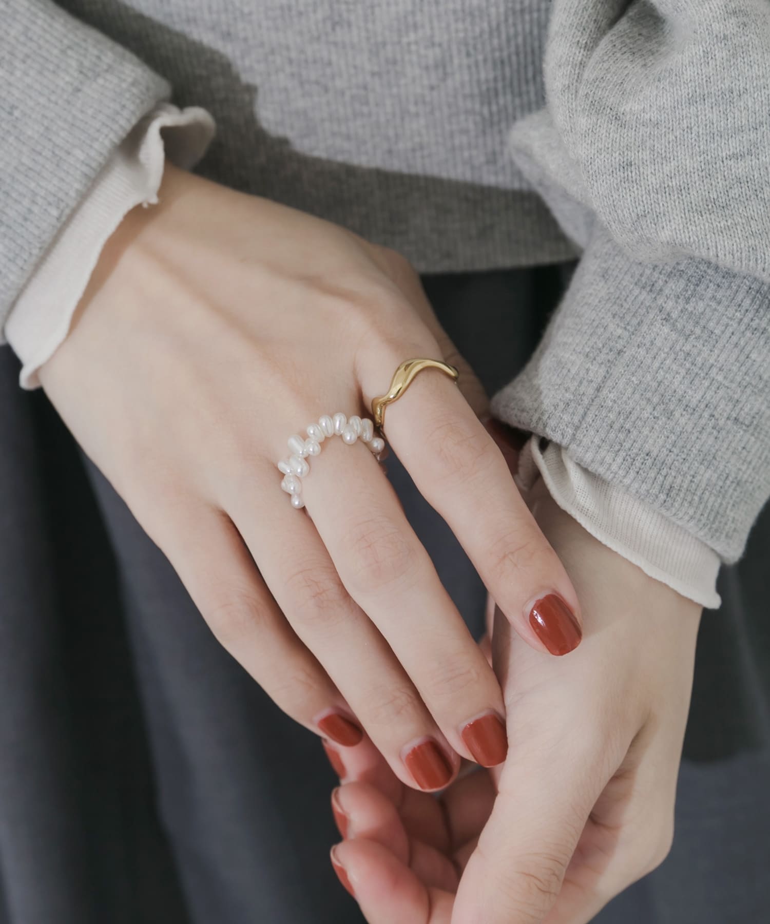 ステンレスパール2セットリング