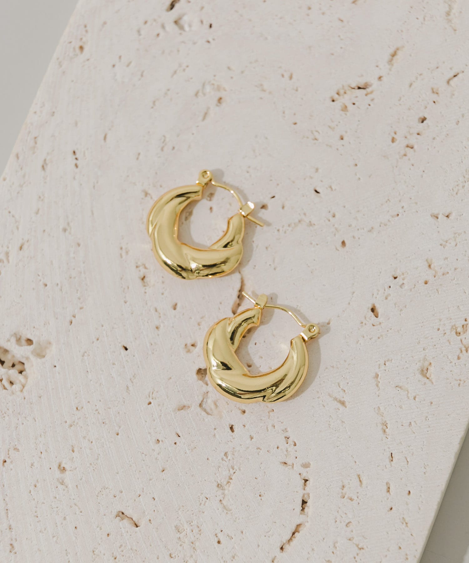 ステンレスデザインフープピアス GLD -