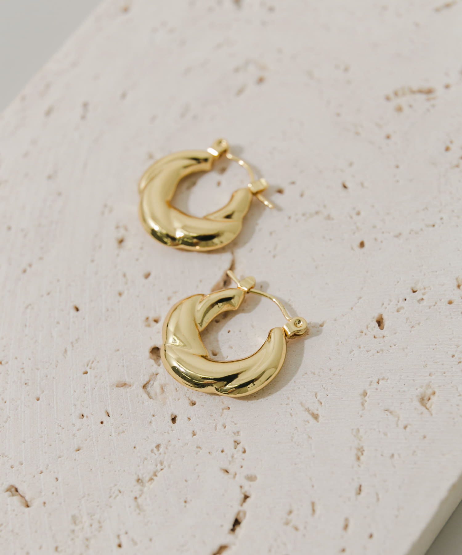 ステンレスデザインフープピアス GLD -