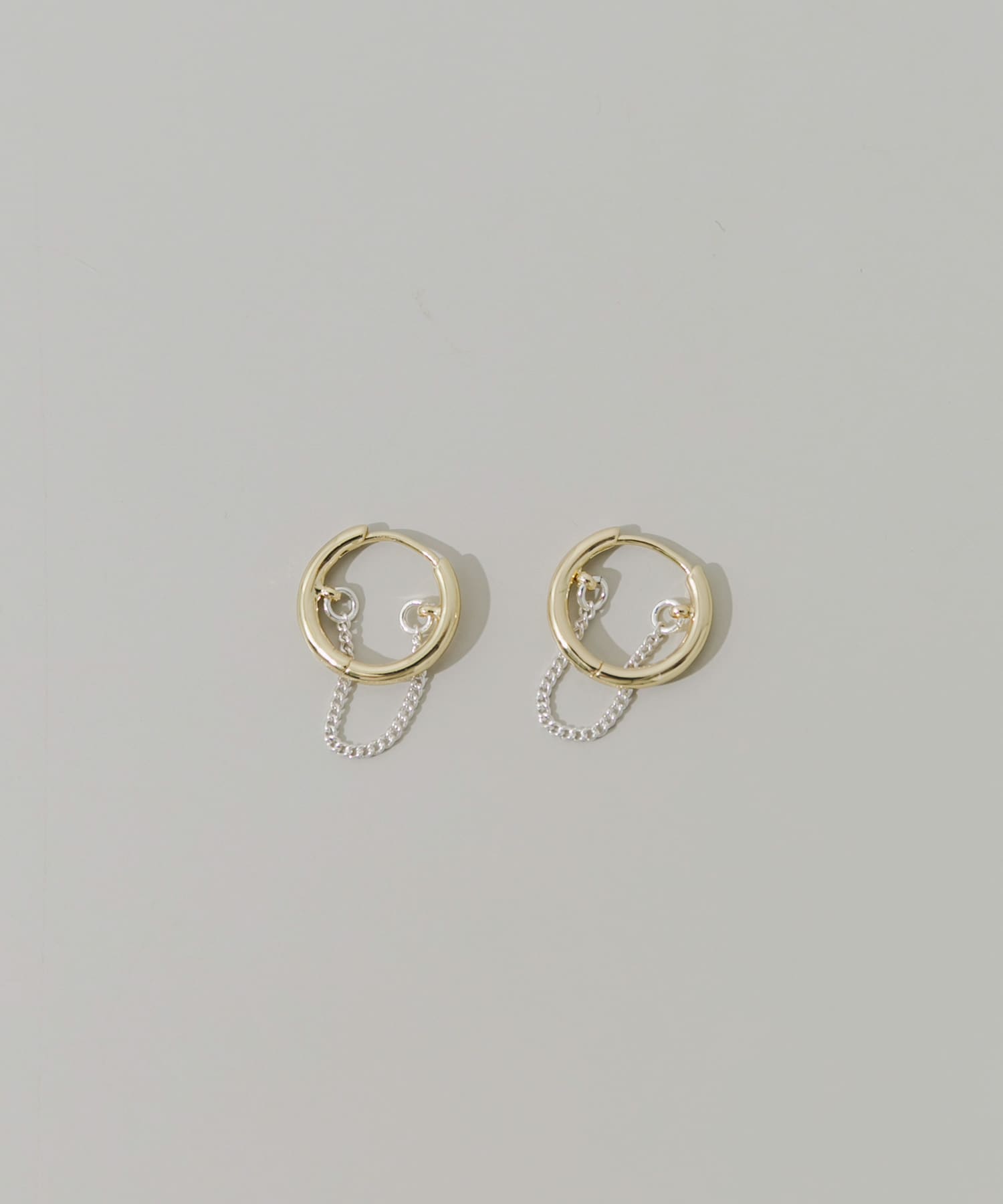チェーンコンビフープピアス GD/SV -