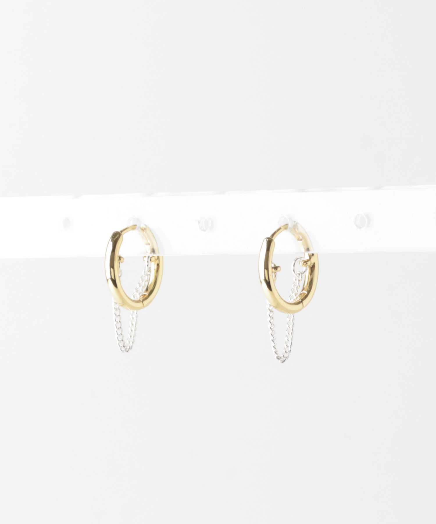 チェーンコンビフープピアス GD/SV -