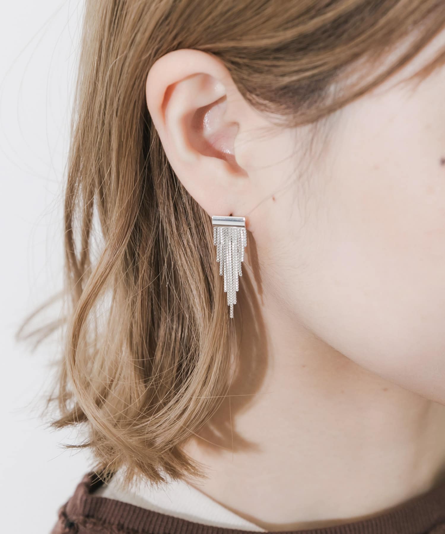 メタルフリンジピアス SLV -