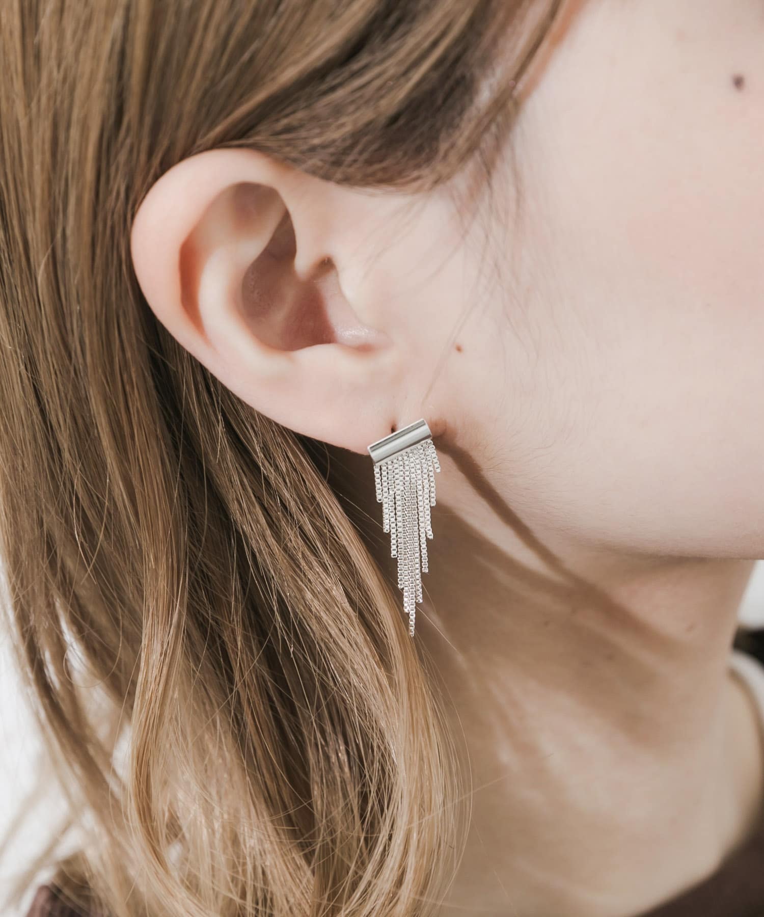 メタルフリンジピアス SLV -