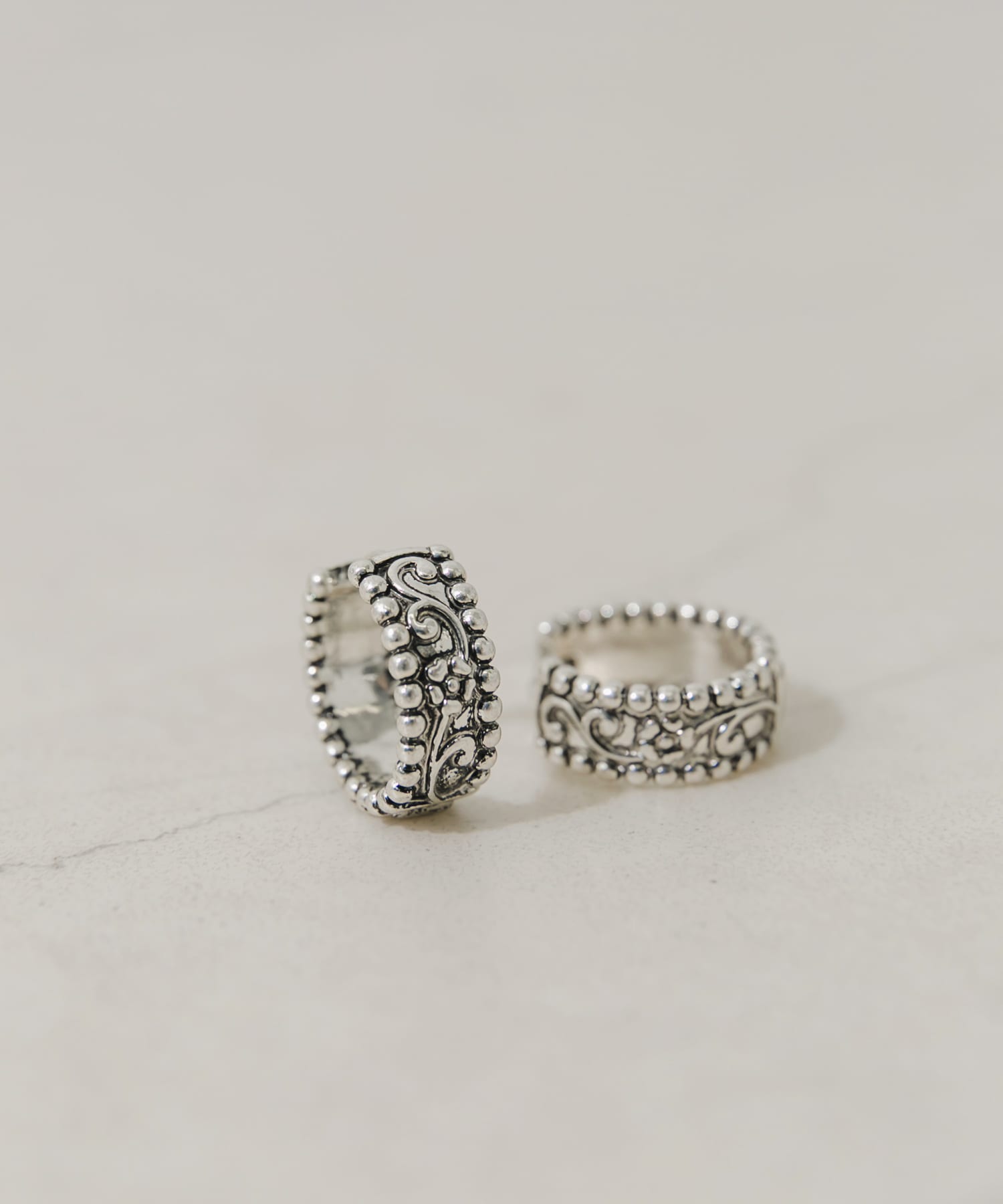 ヴィンテージチックワンタッチフープピアス SLV -