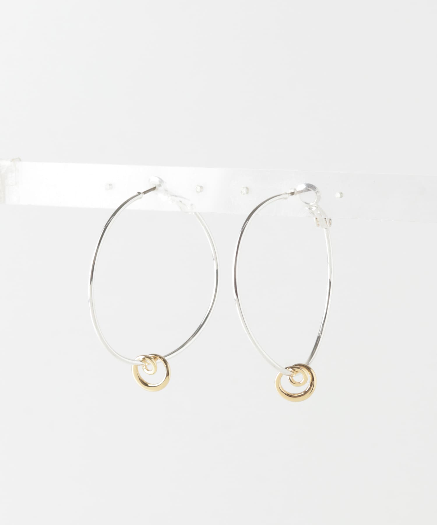 ニュアンスフープ2WAYピアス SV/GD -