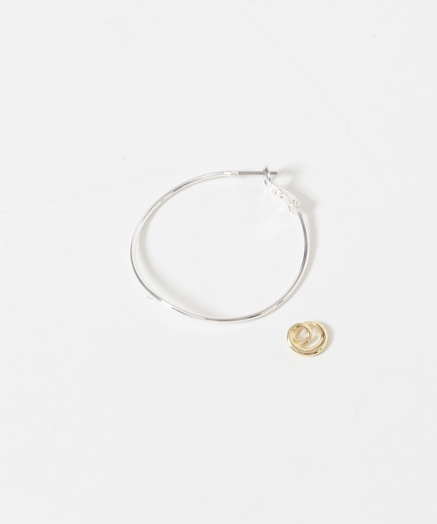 ニュアンスフープ2WAYピアス SV/GD -