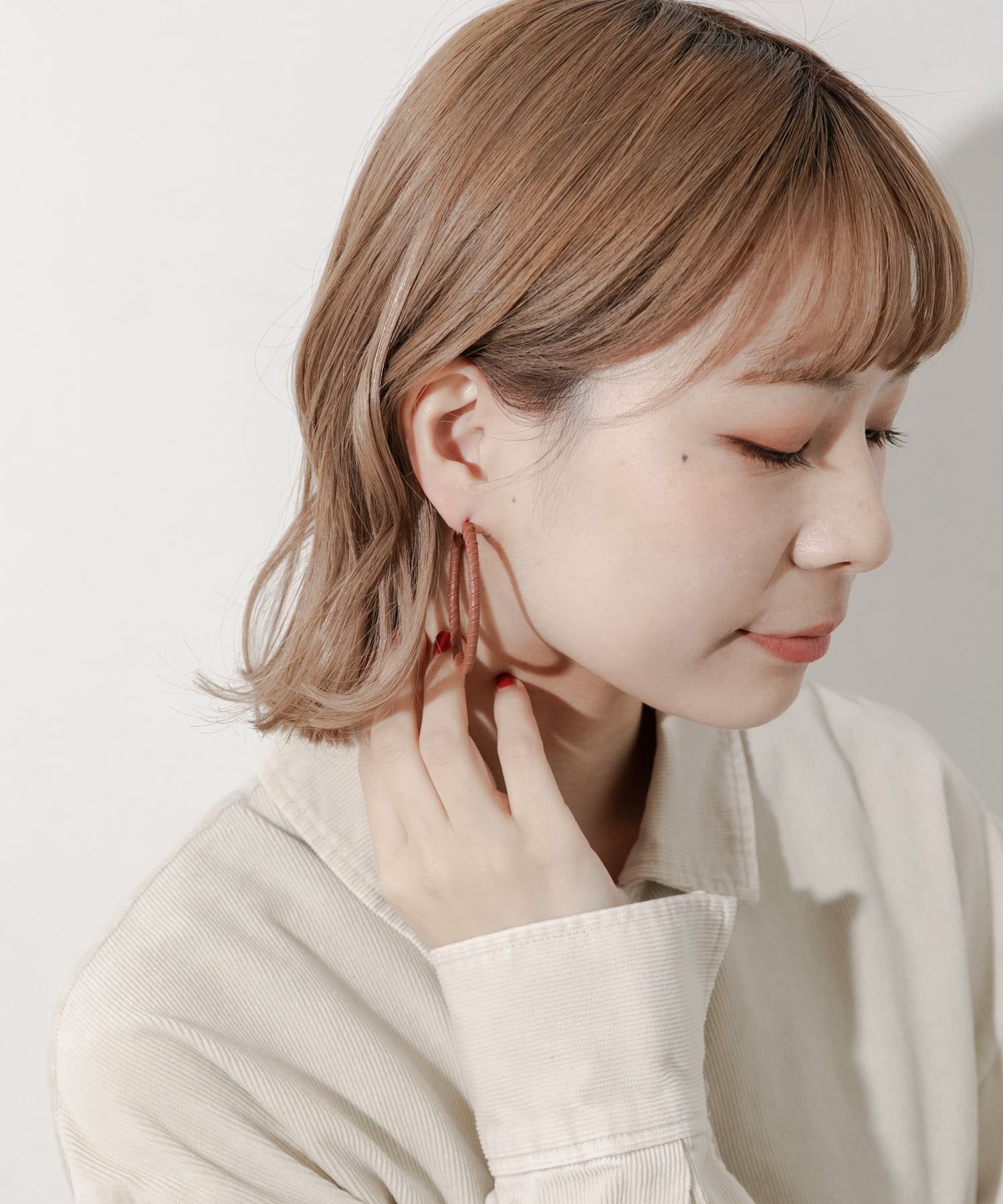 コードラップビッグフープピアス BRN -