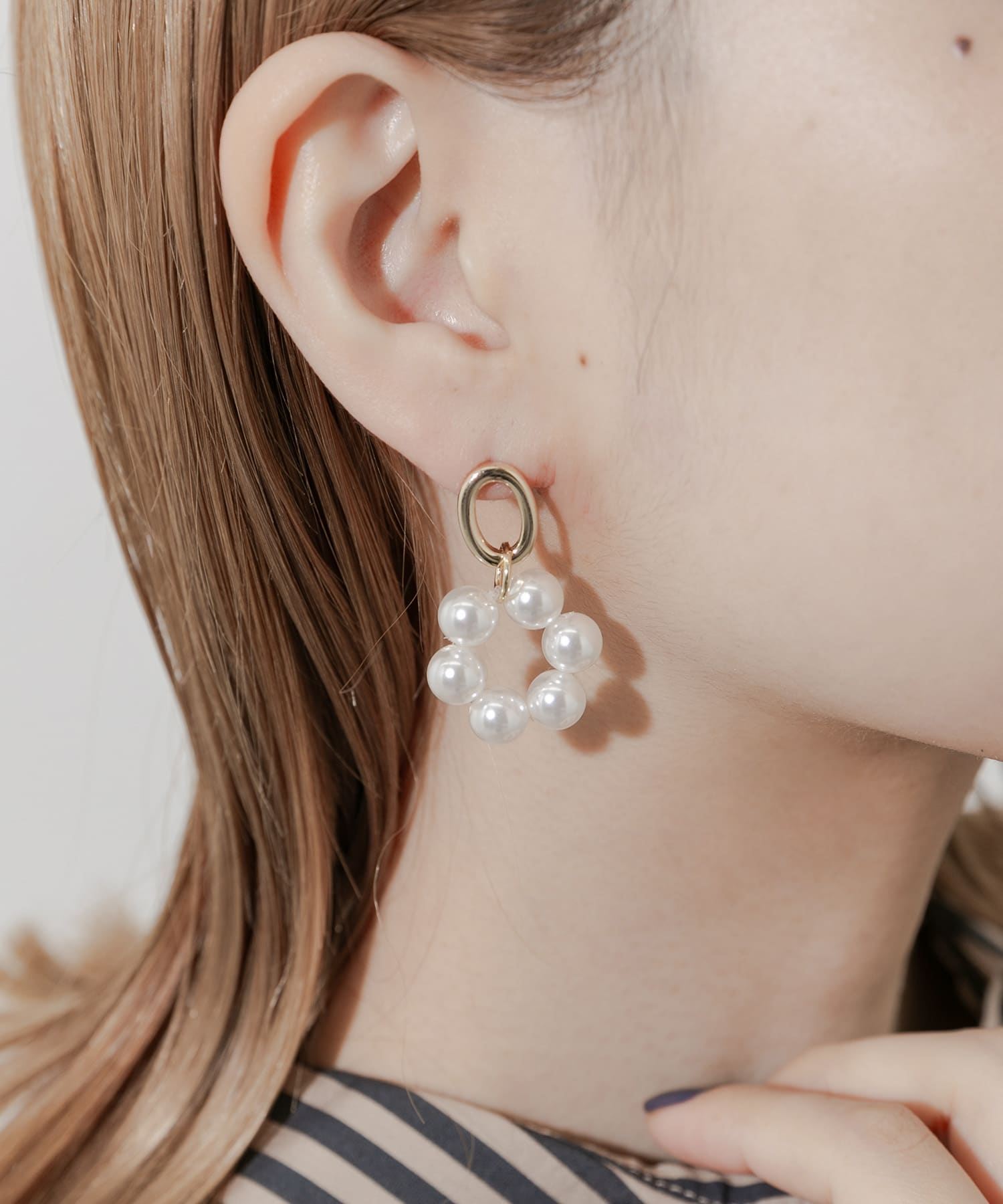 パールサークルピアス WH/GD -