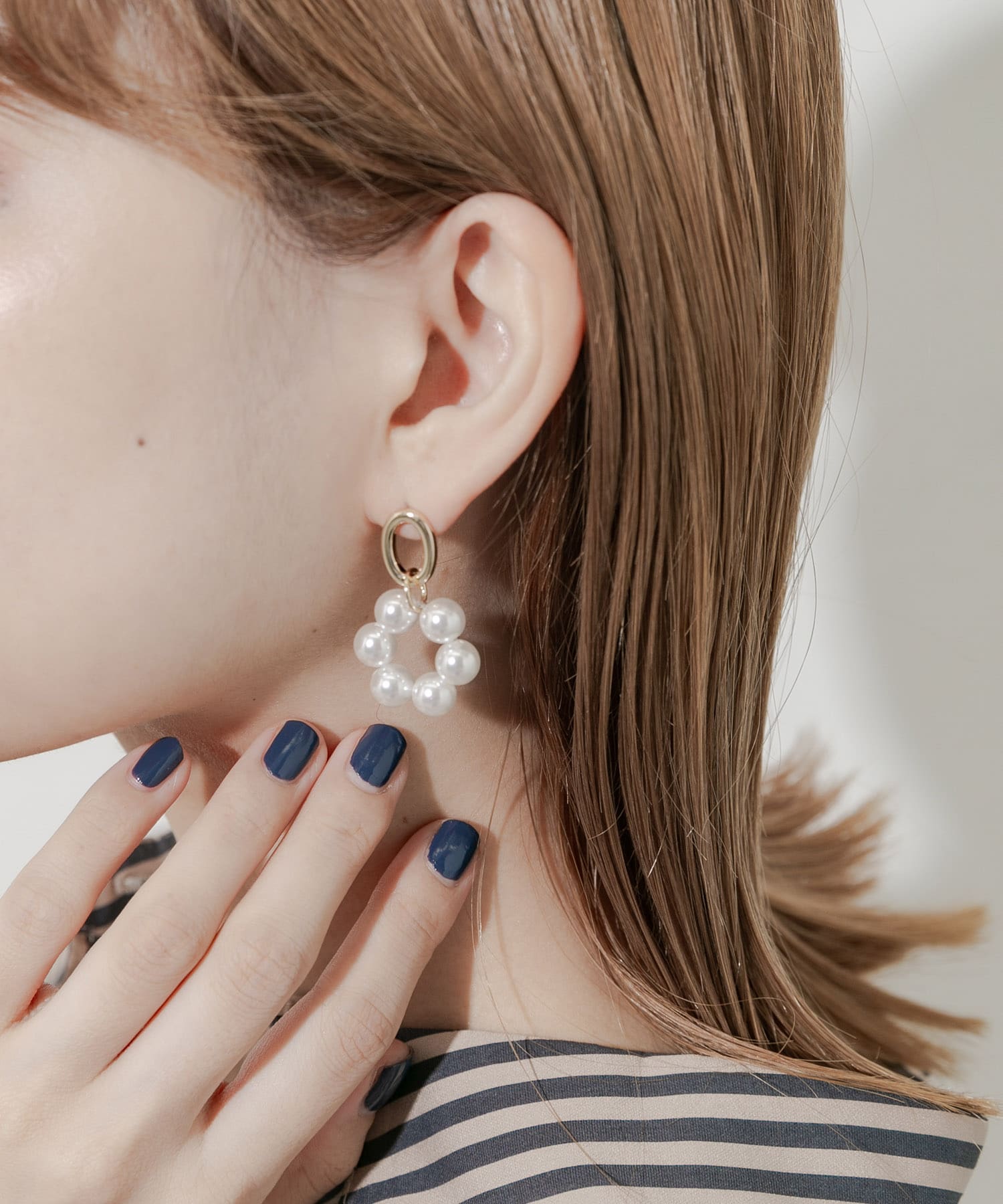 パールサークルピアス WH/GD -