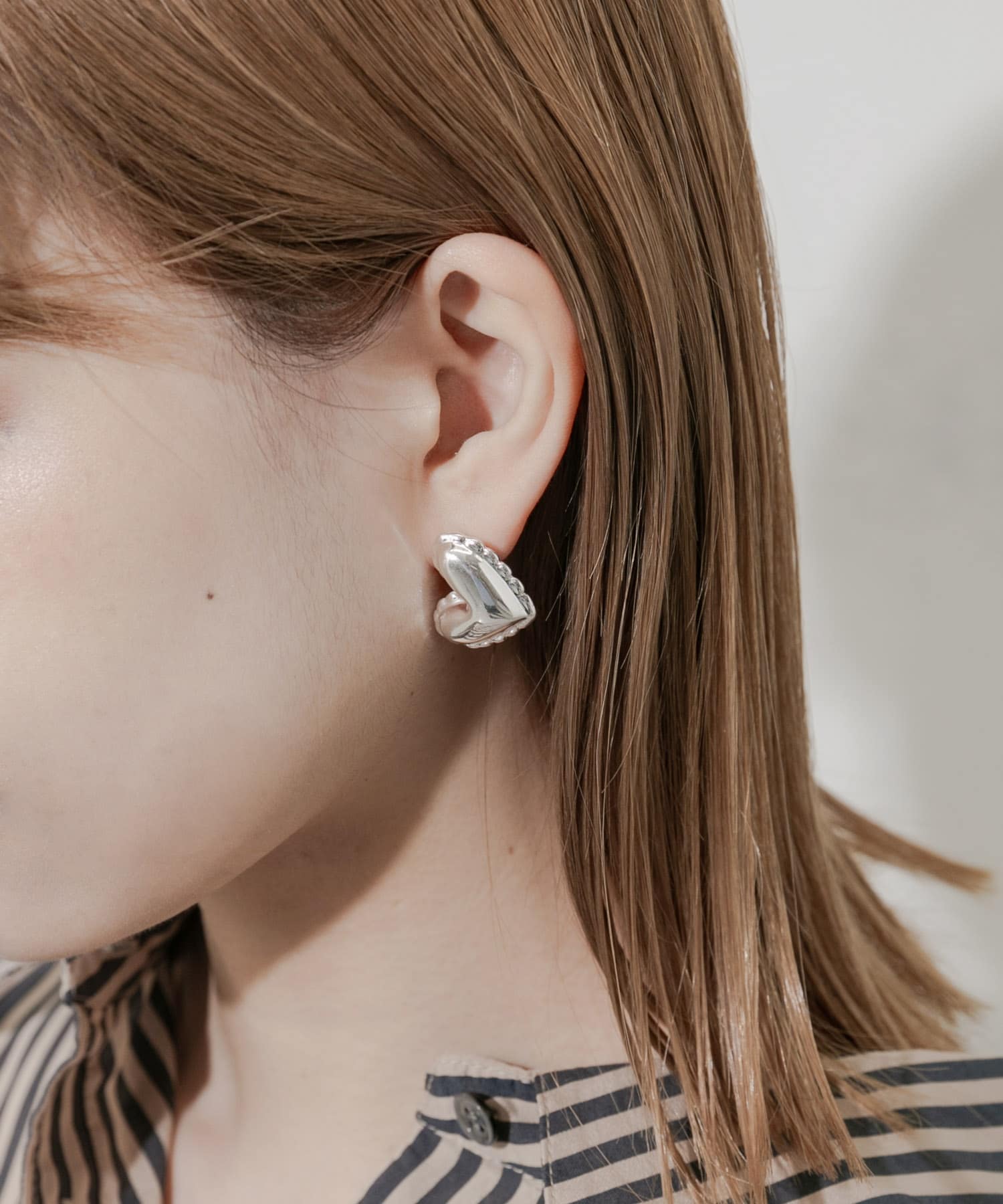 プックリメタルハートピアス SLV -