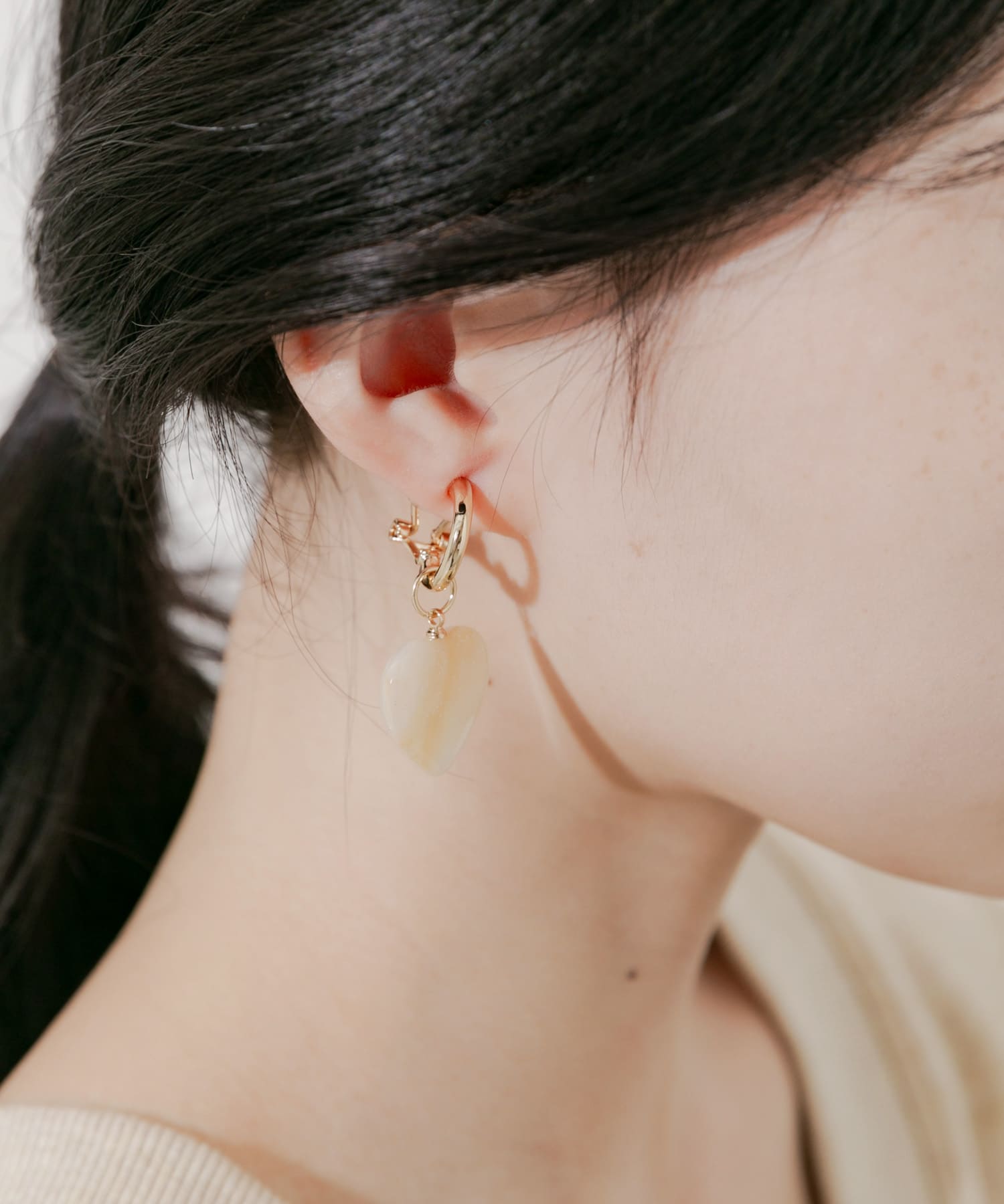 ジュシハートフープイヤリング GLD -