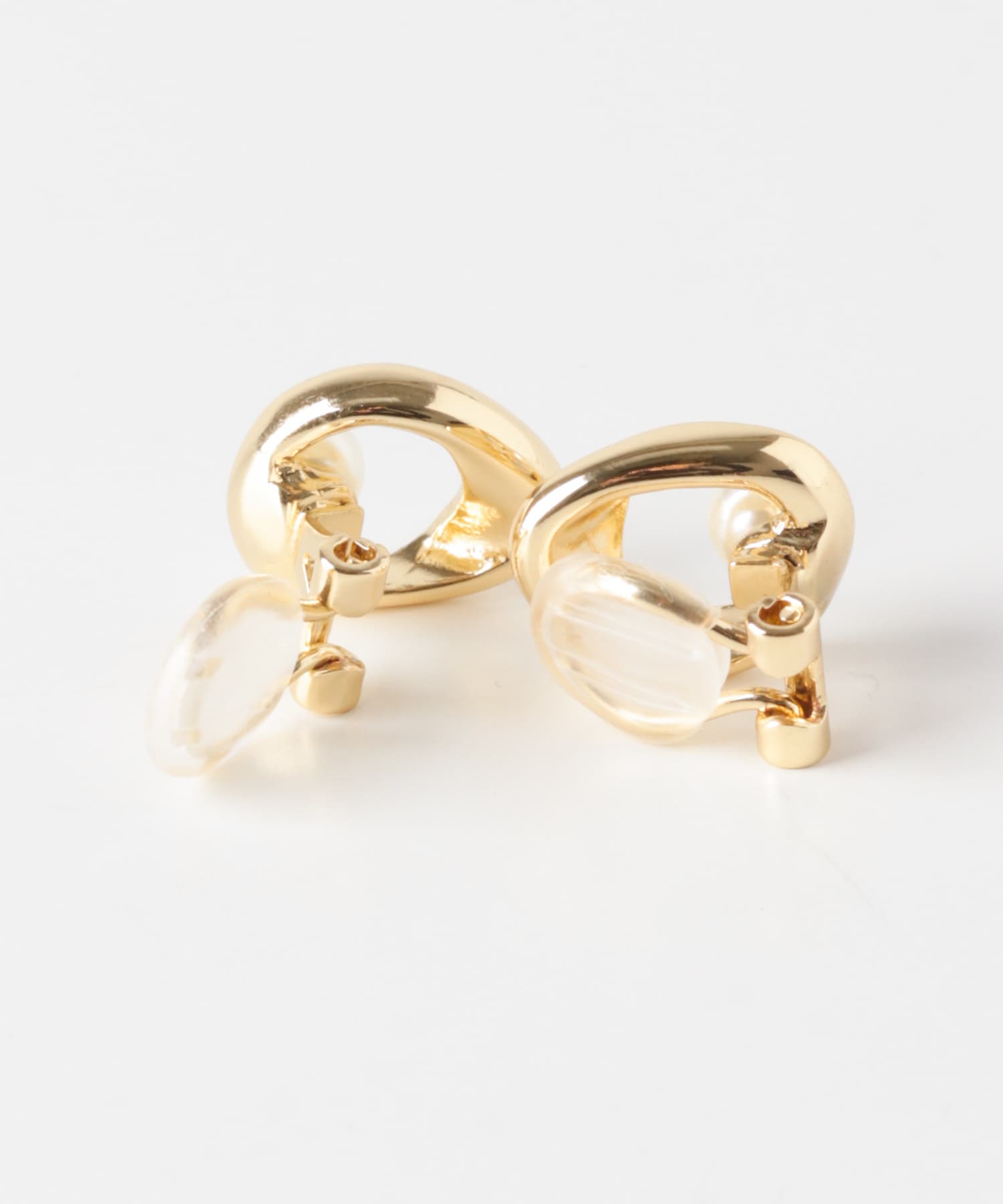 メタルラウンドパールイヤリング GD/WH -