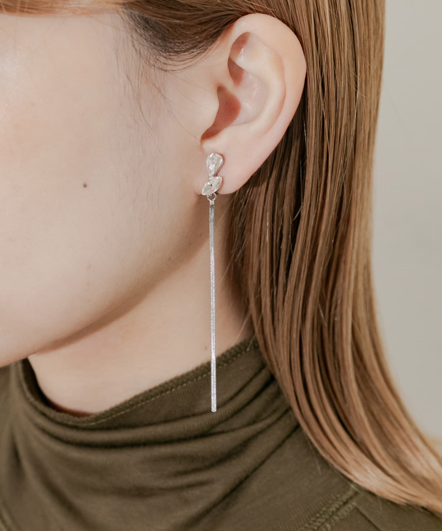 ビジューチェーンイヤリング