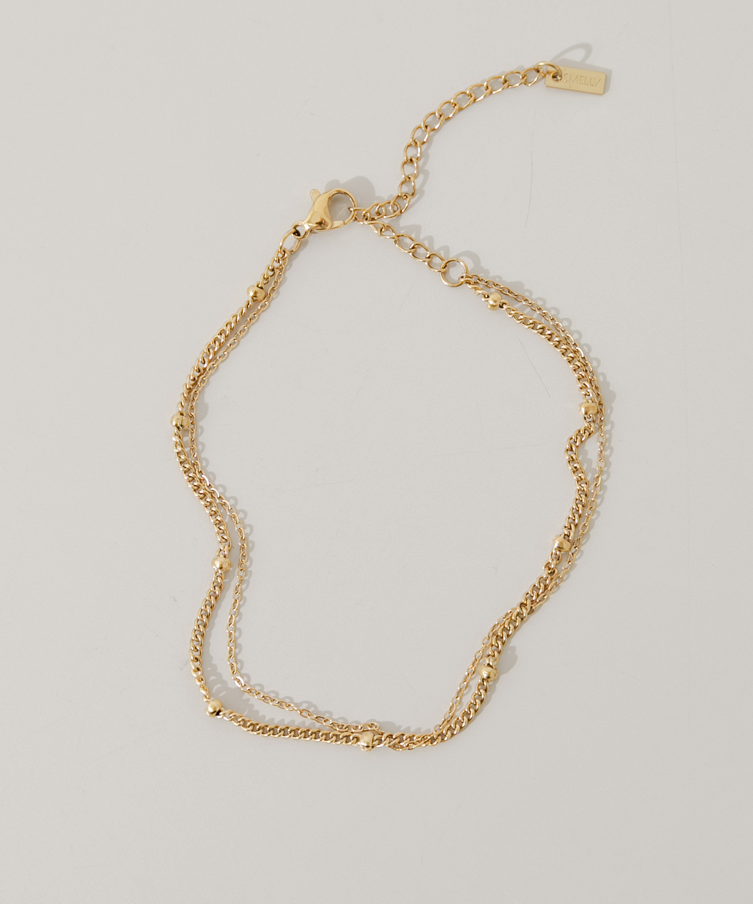 ステンレスダブルチェーンブレスレット GLD -