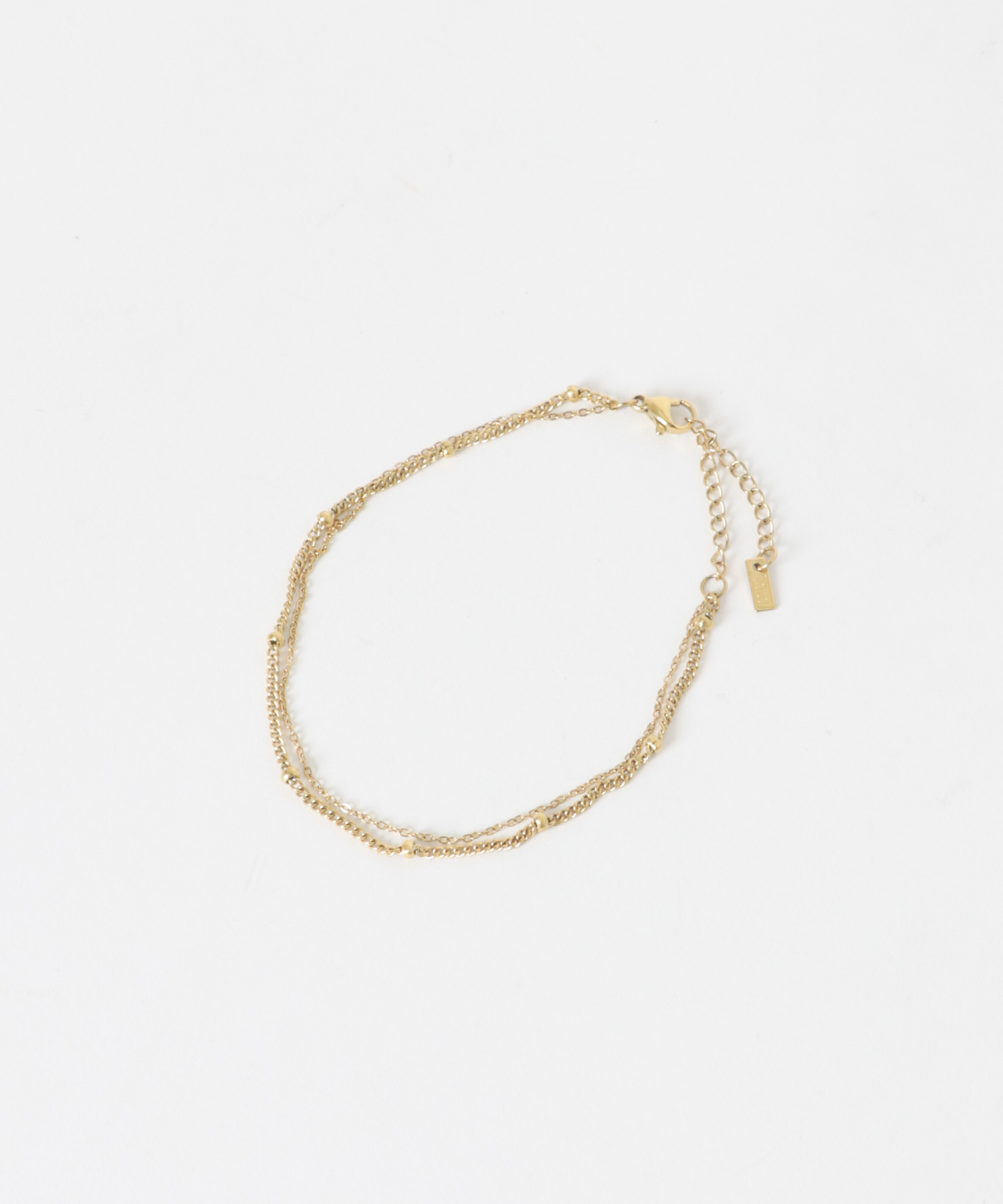 ステンレスダブルチェーンブレスレット GLD -