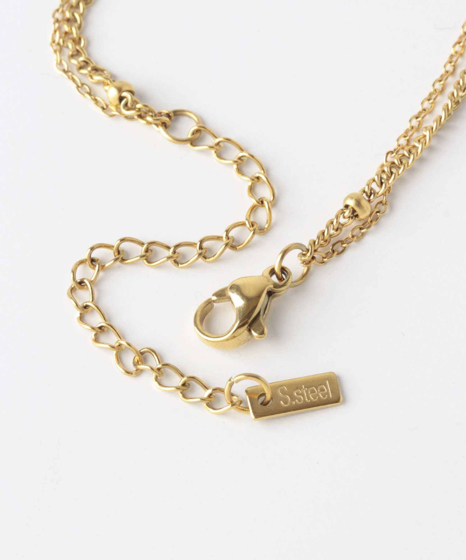 ステンレスダブルチェーンブレスレット GLD -