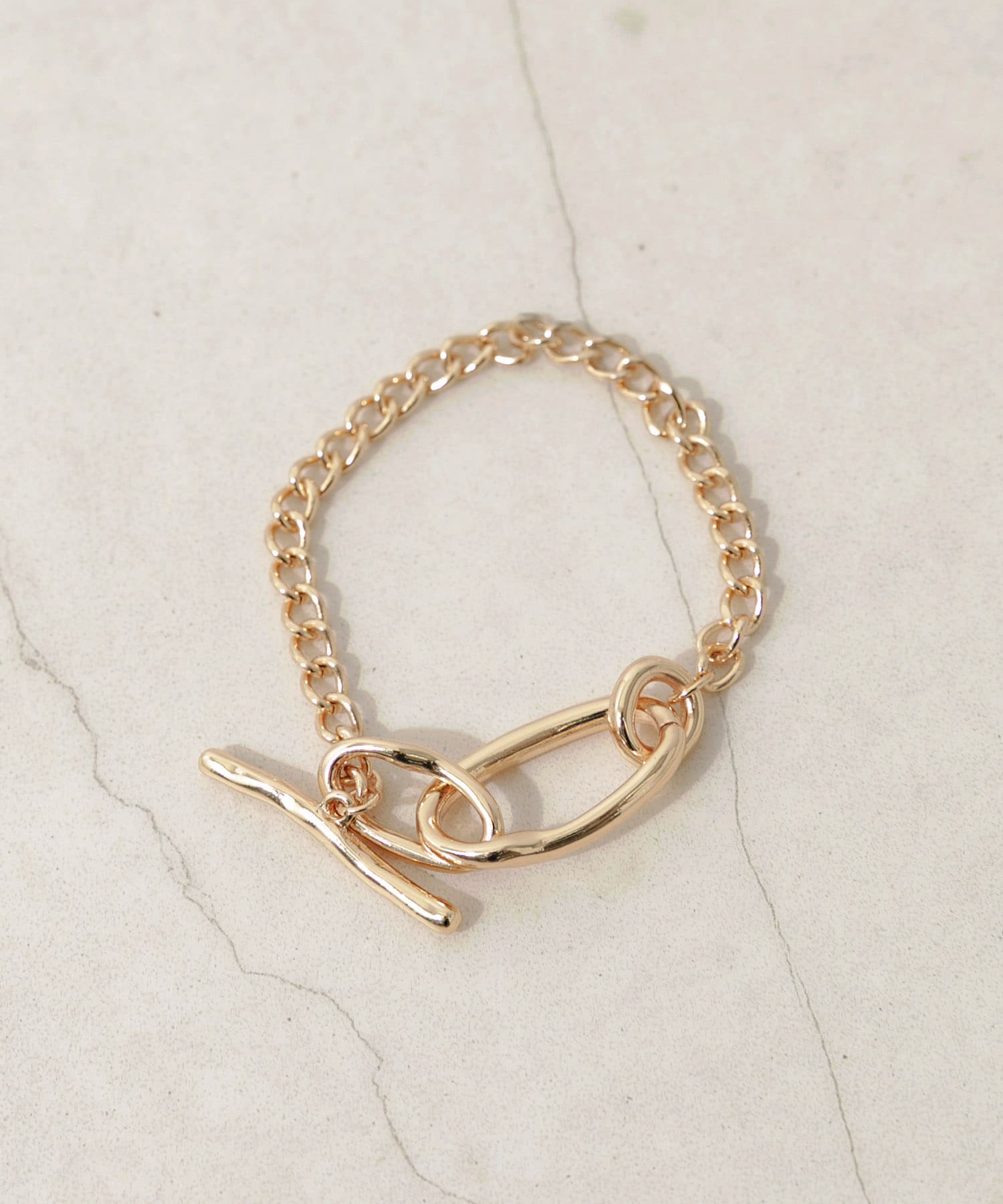 ニュアンスオーバルチェーンマンテルブレスレット GLD -