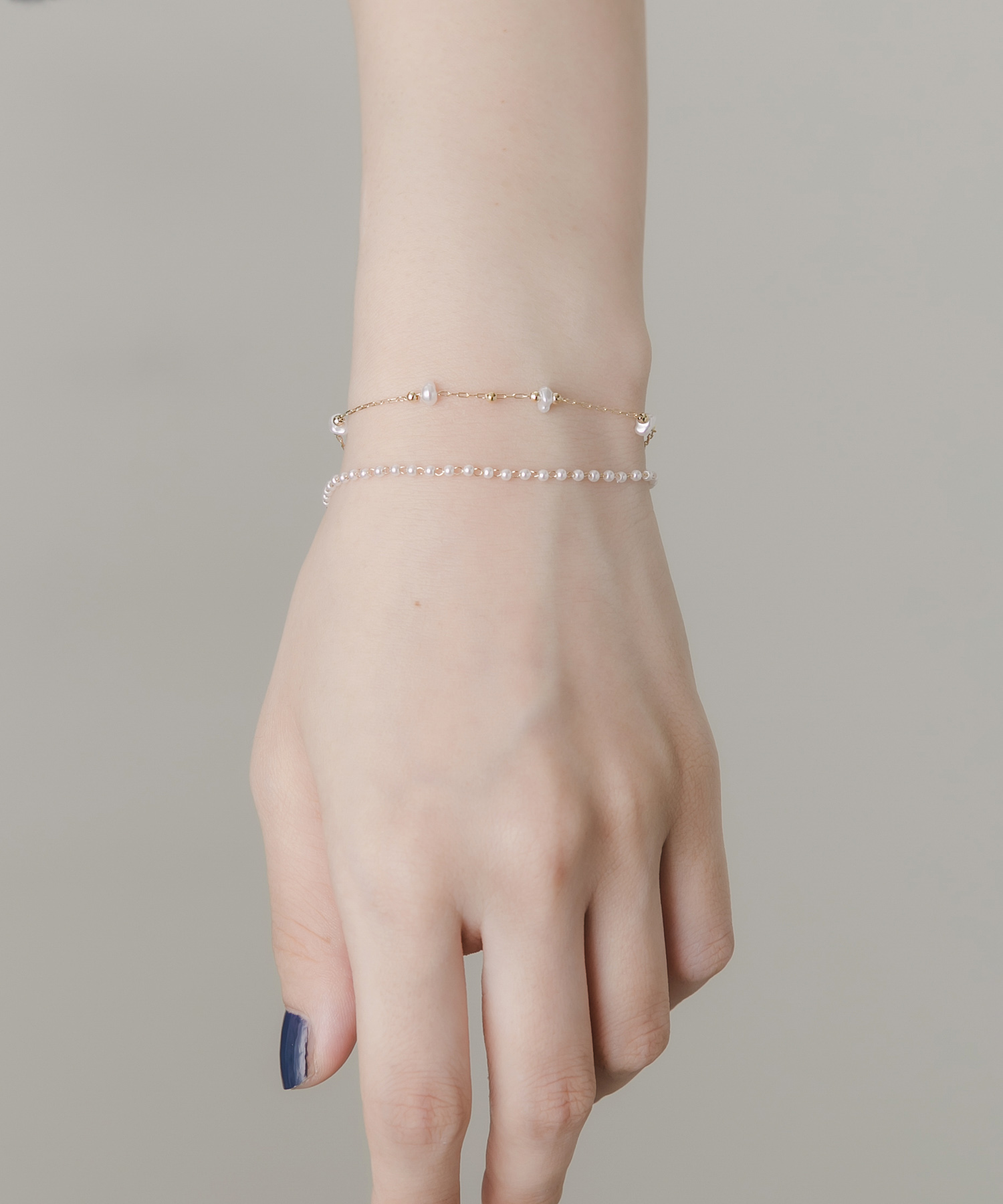 パールストーン2セットブレスレット