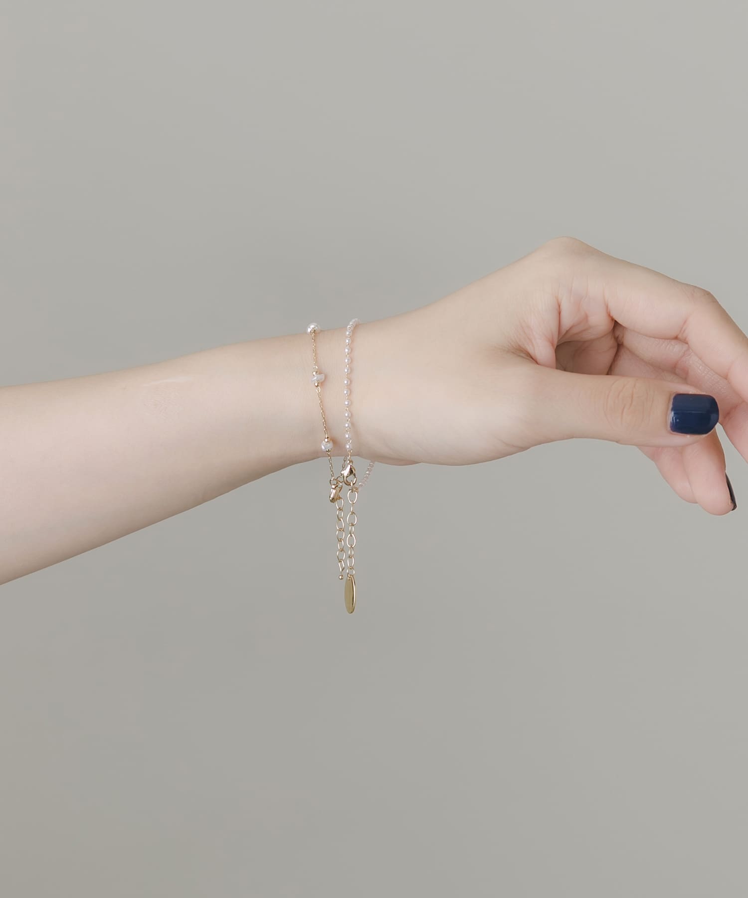 パールストーン2セットブレスレット WH/GD -