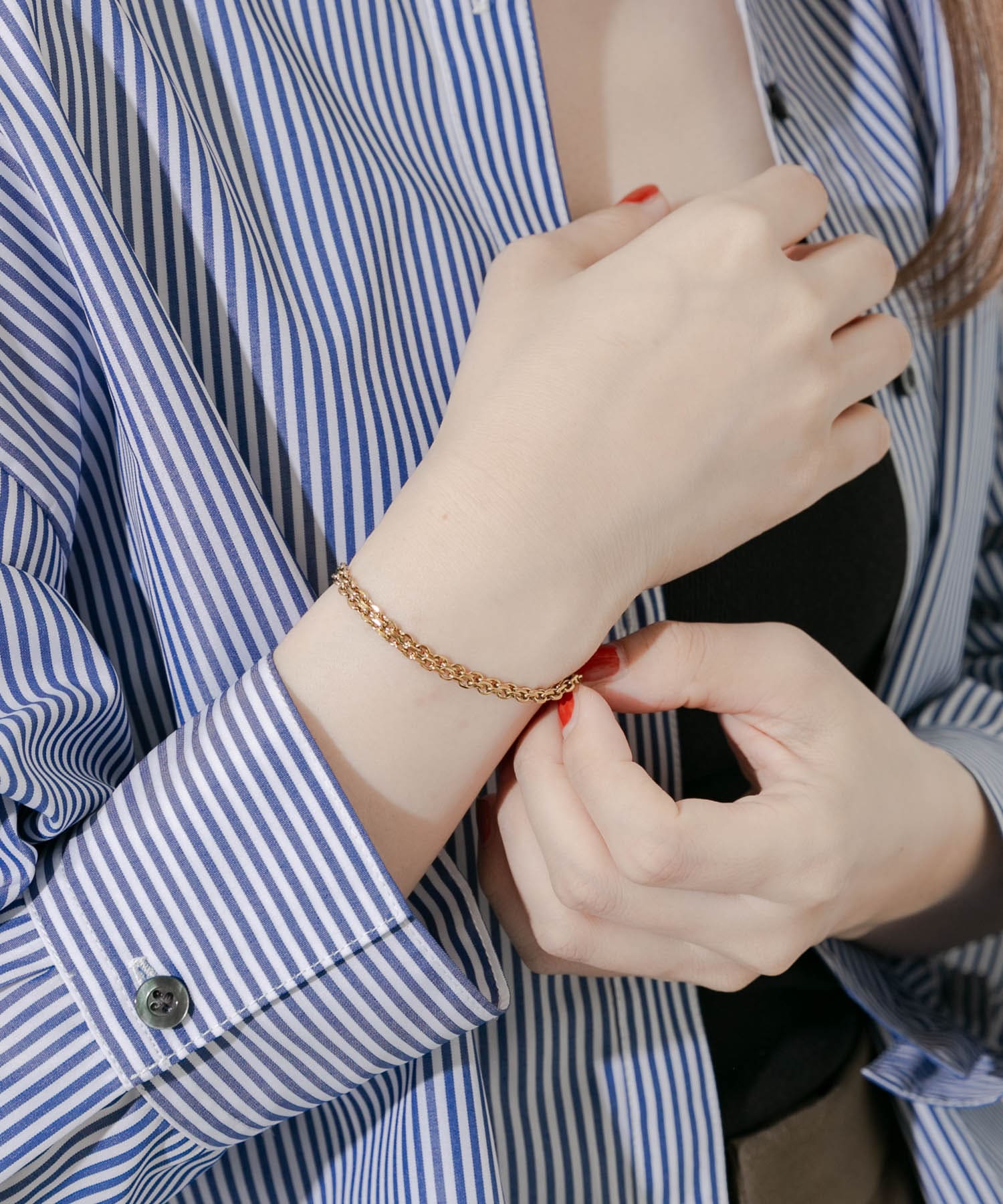 ステンレスリンクチェーンブレスレット GLD -