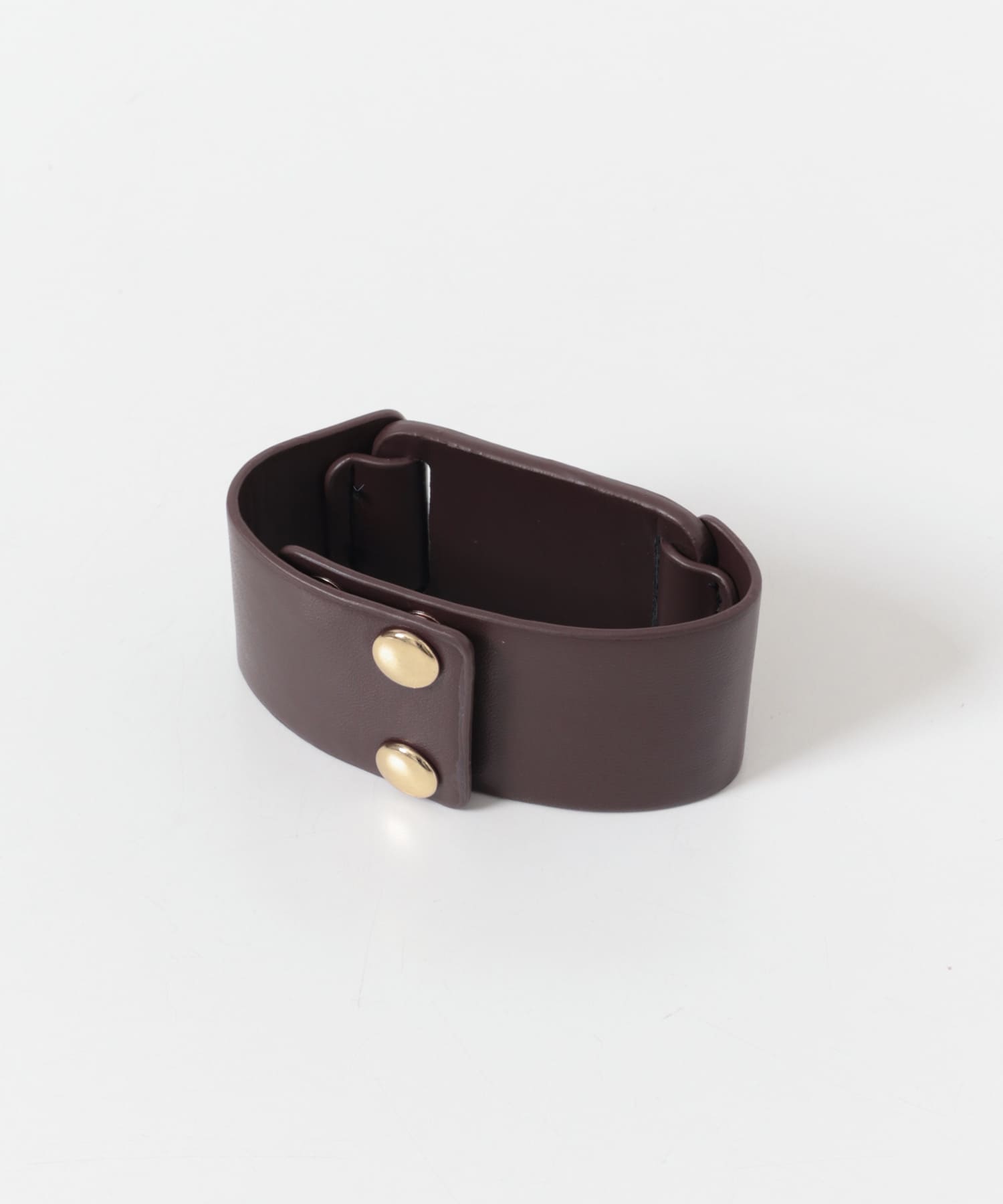 レザーワイドブレスレット DBR -