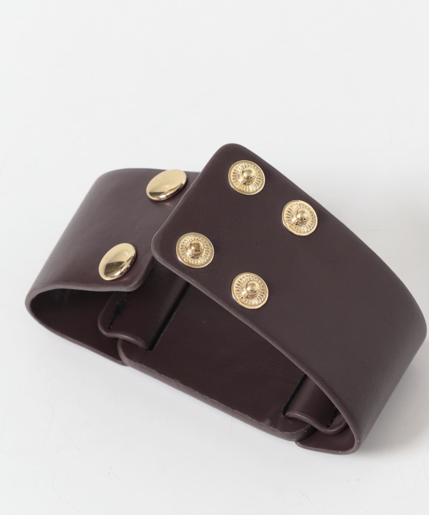 レザーワイドブレスレット DBR -