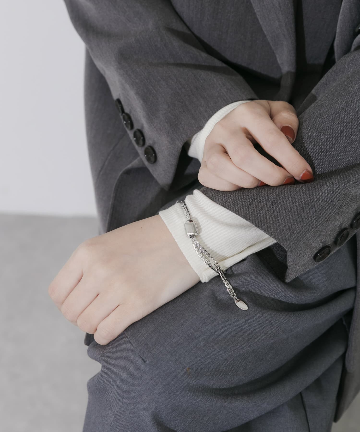 フラットチェーンスライドブレスレット SLV -