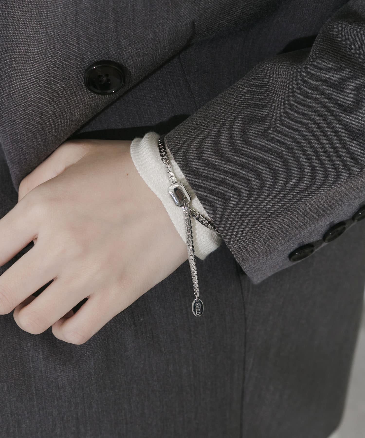 フラットチェーンスライドブレスレット SLV -