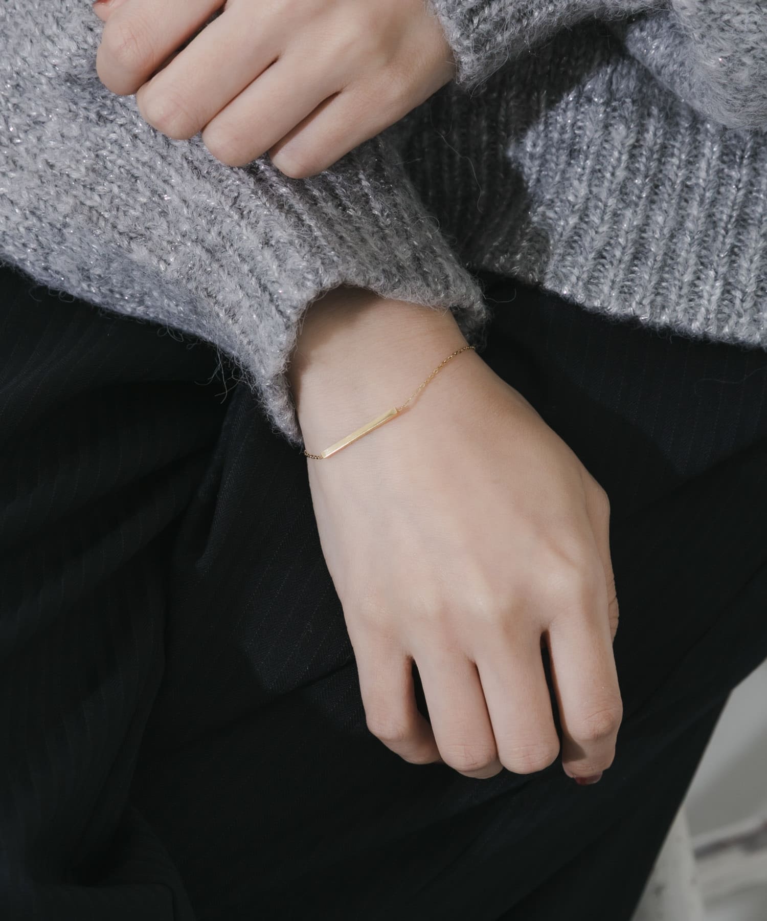 ステンレスメタルバーブレスレット GLD -