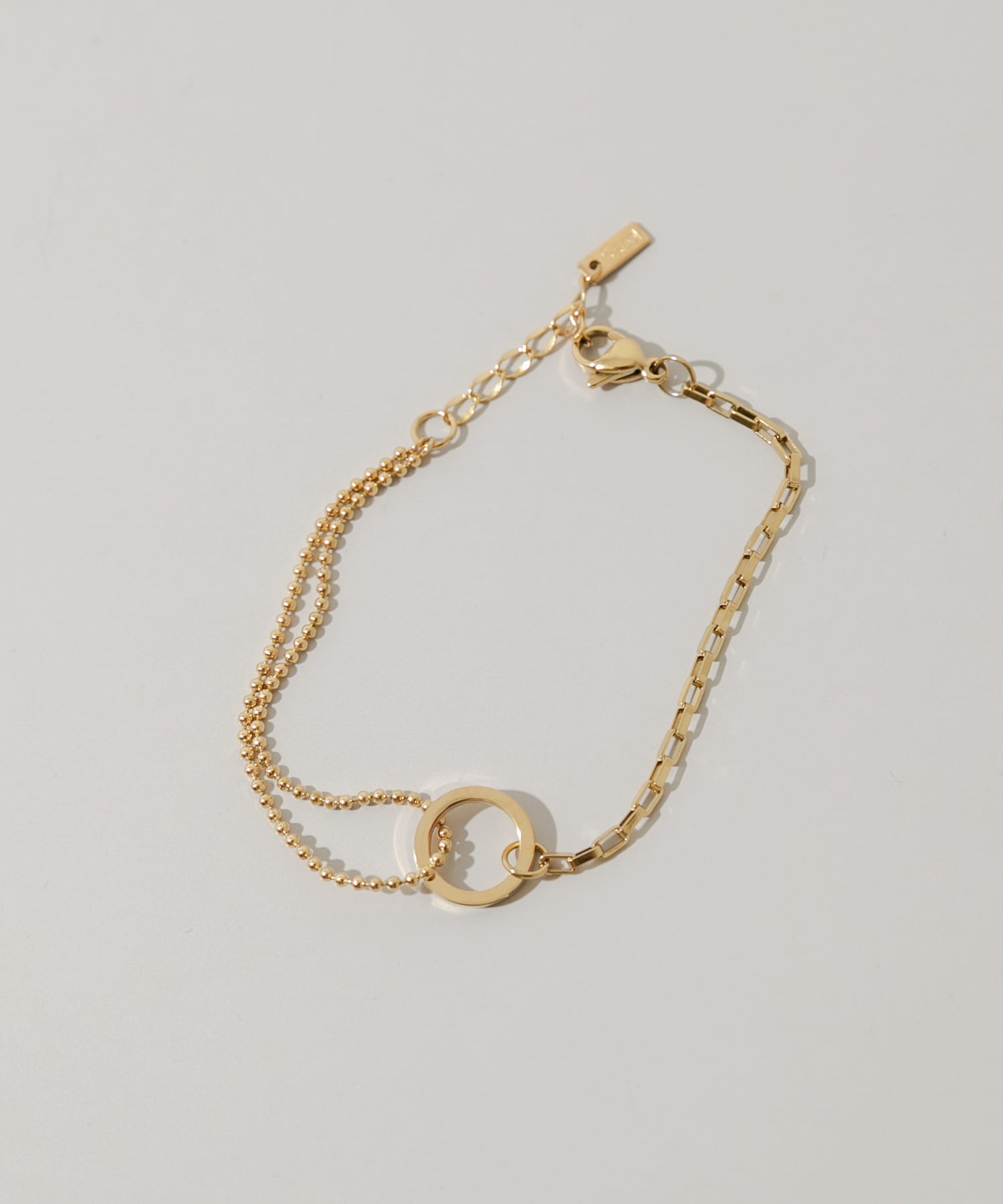 ステンレスサークルコンビチェーンブレスレット GLD -